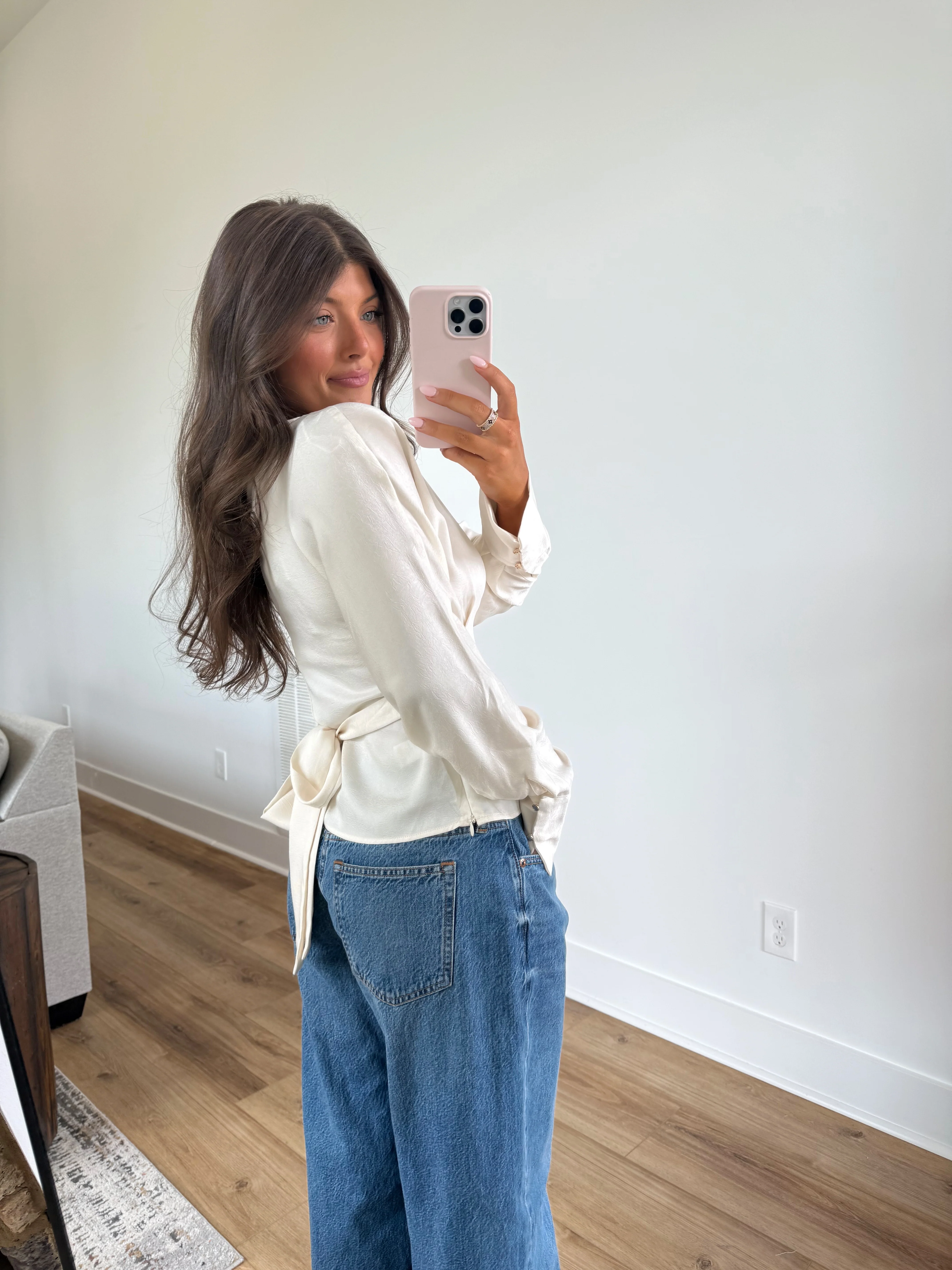 Amber Silk Top (Cream) - Image 3