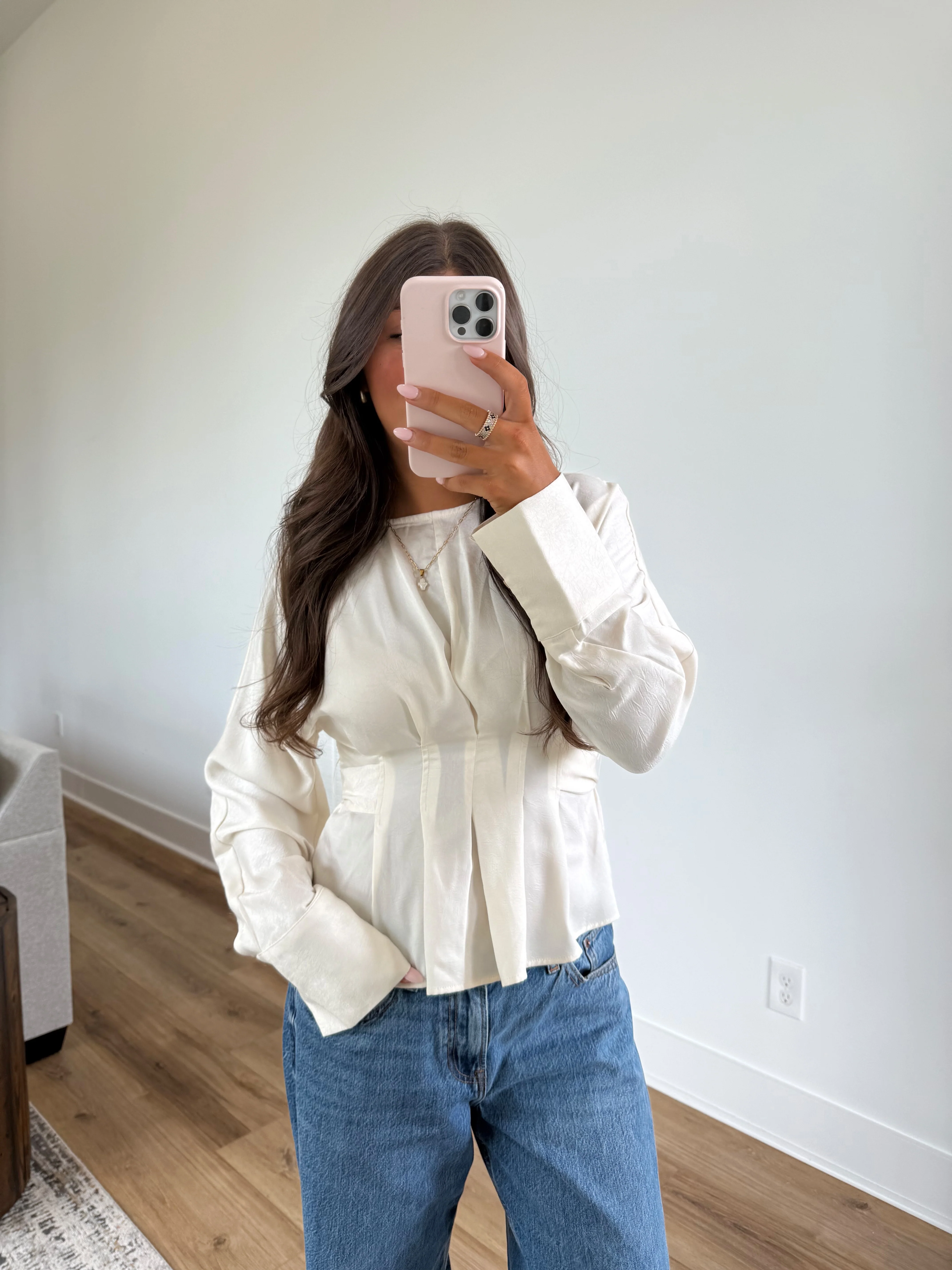 Amber Silk Top (Cream) - Image 4