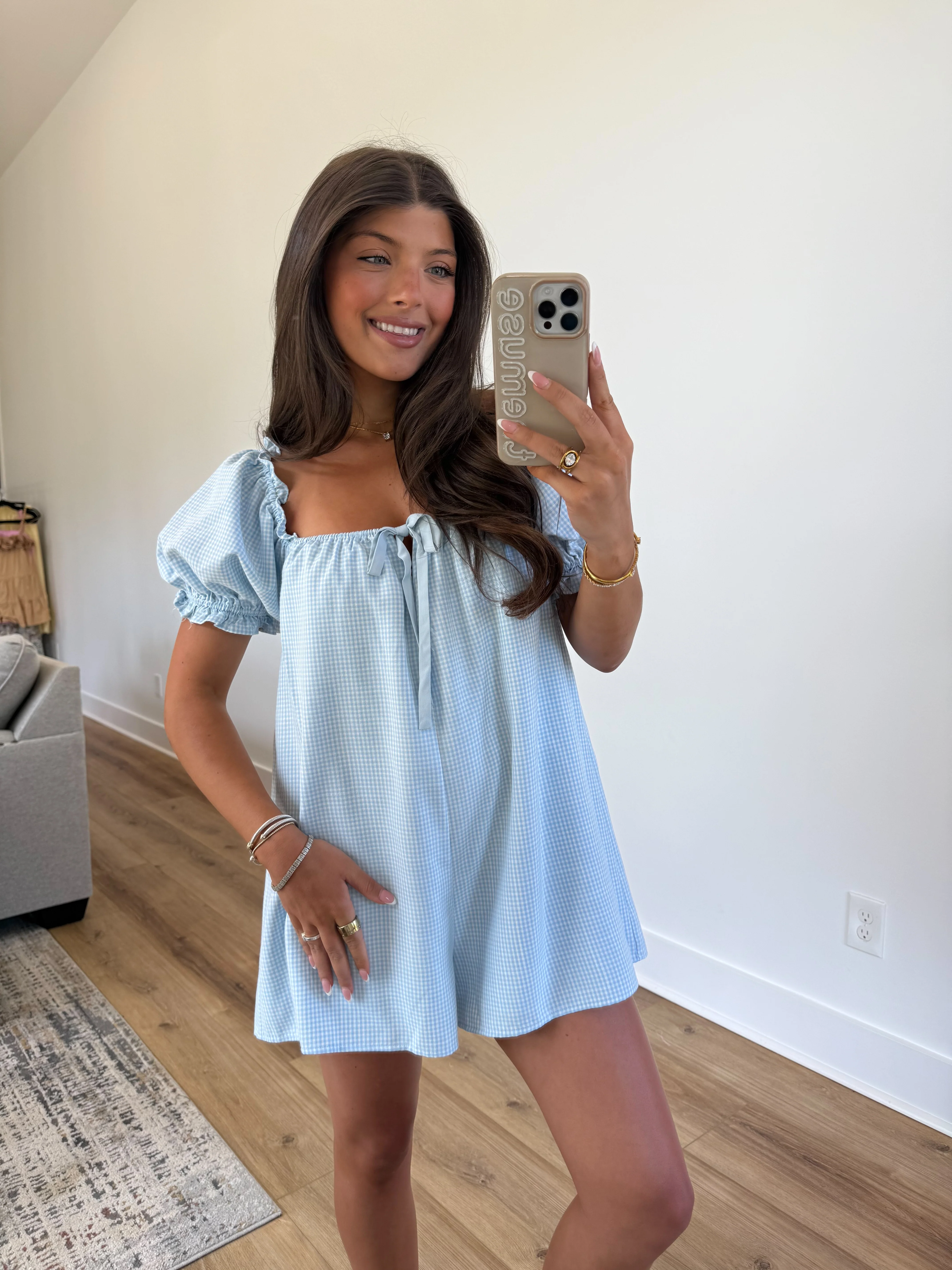 Baby Blue Gingham Romper (Restock) - Image 4