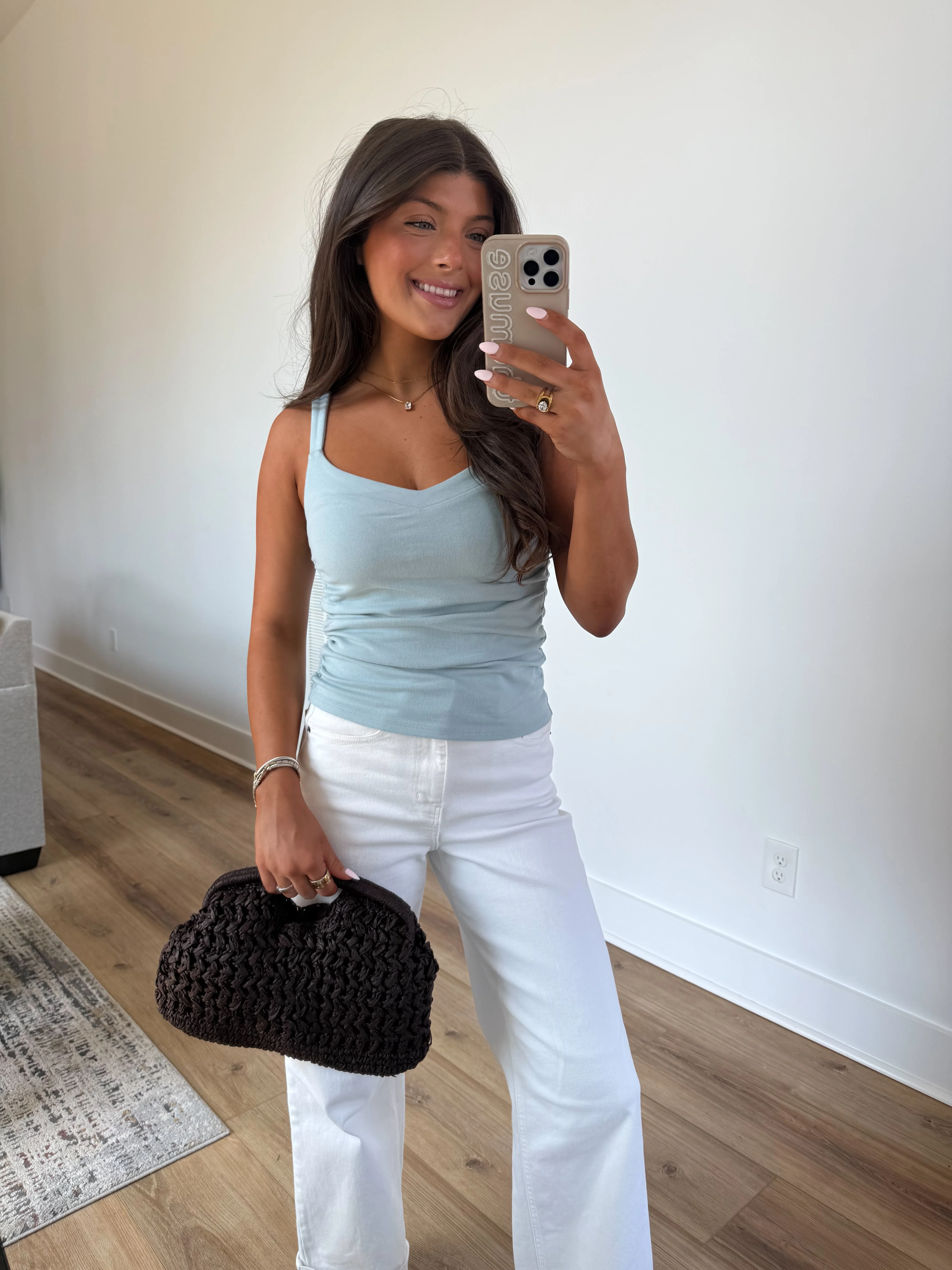 Baby Blue Square Neck Top - Image 3