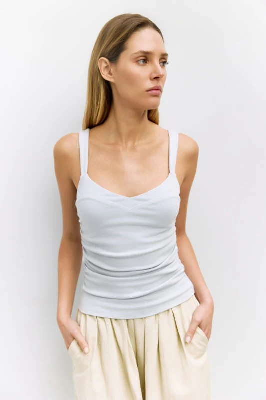 Baby Blue Square Neck Top - Image 4