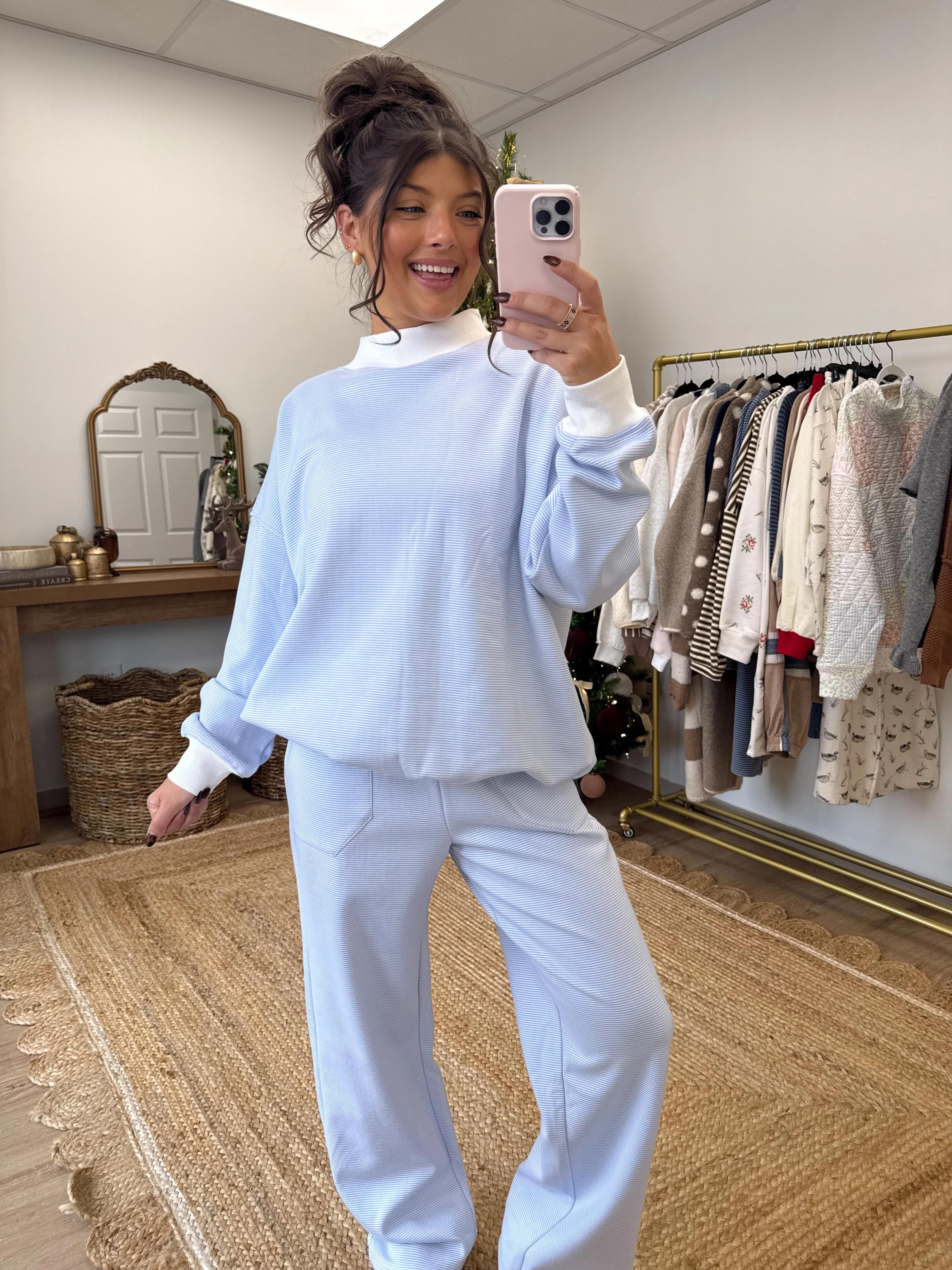 Baby Blues Stripe Mockneck - Image 2