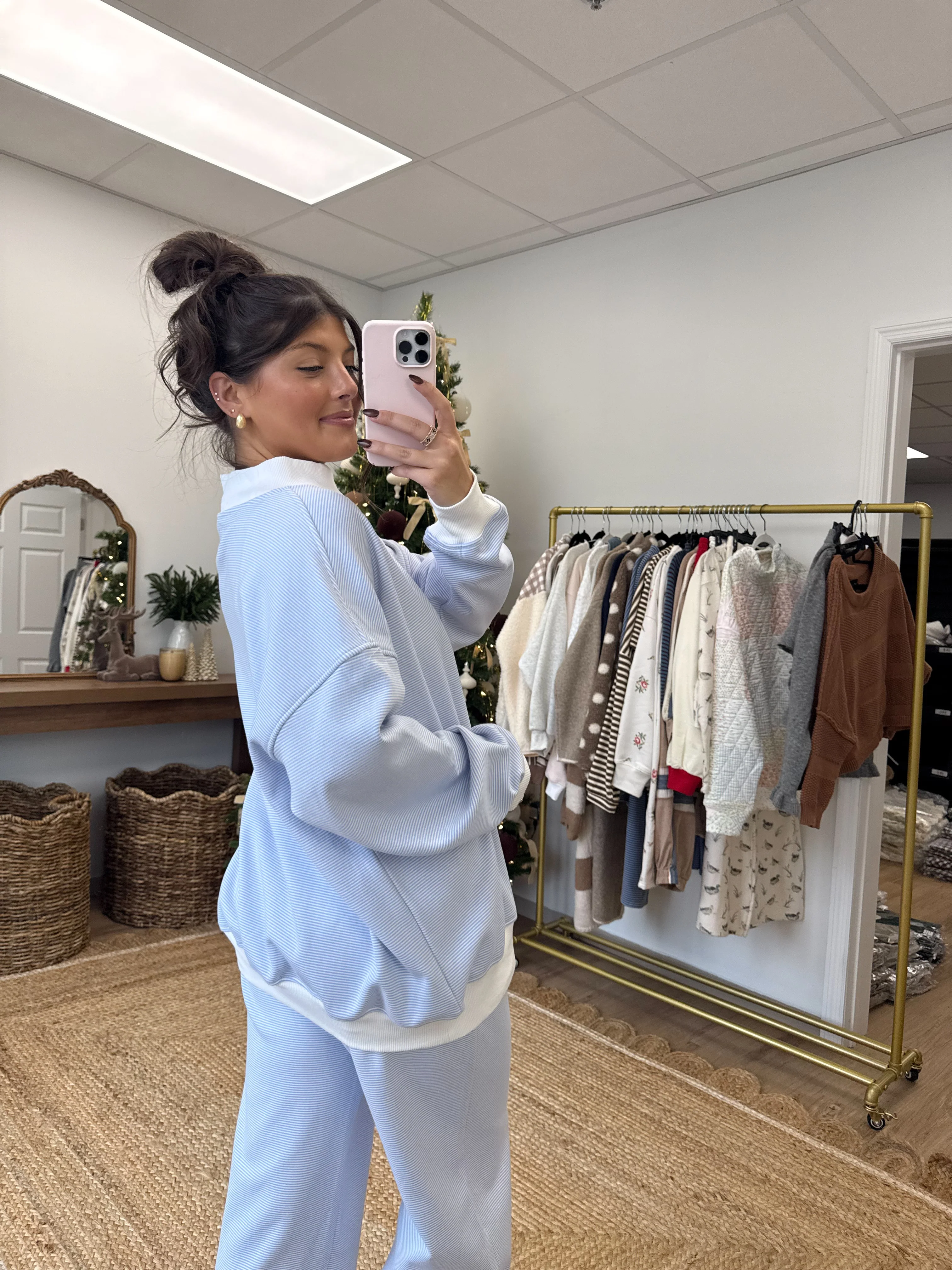 Baby Blues Stripe Mockneck - Image 3