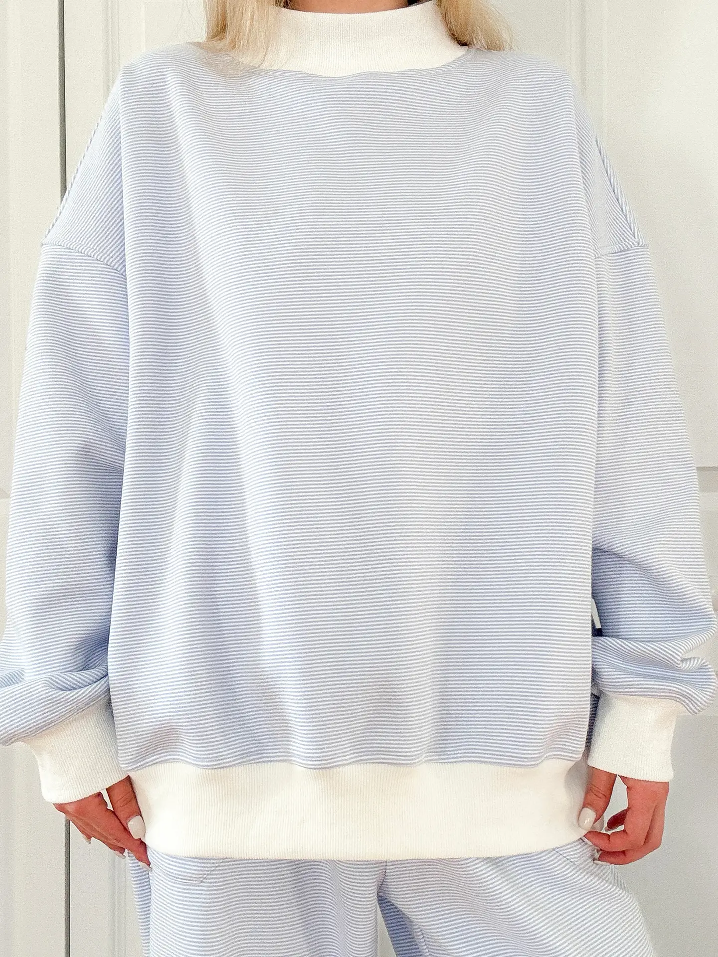Baby Blues Stripe Mockneck - Image 6