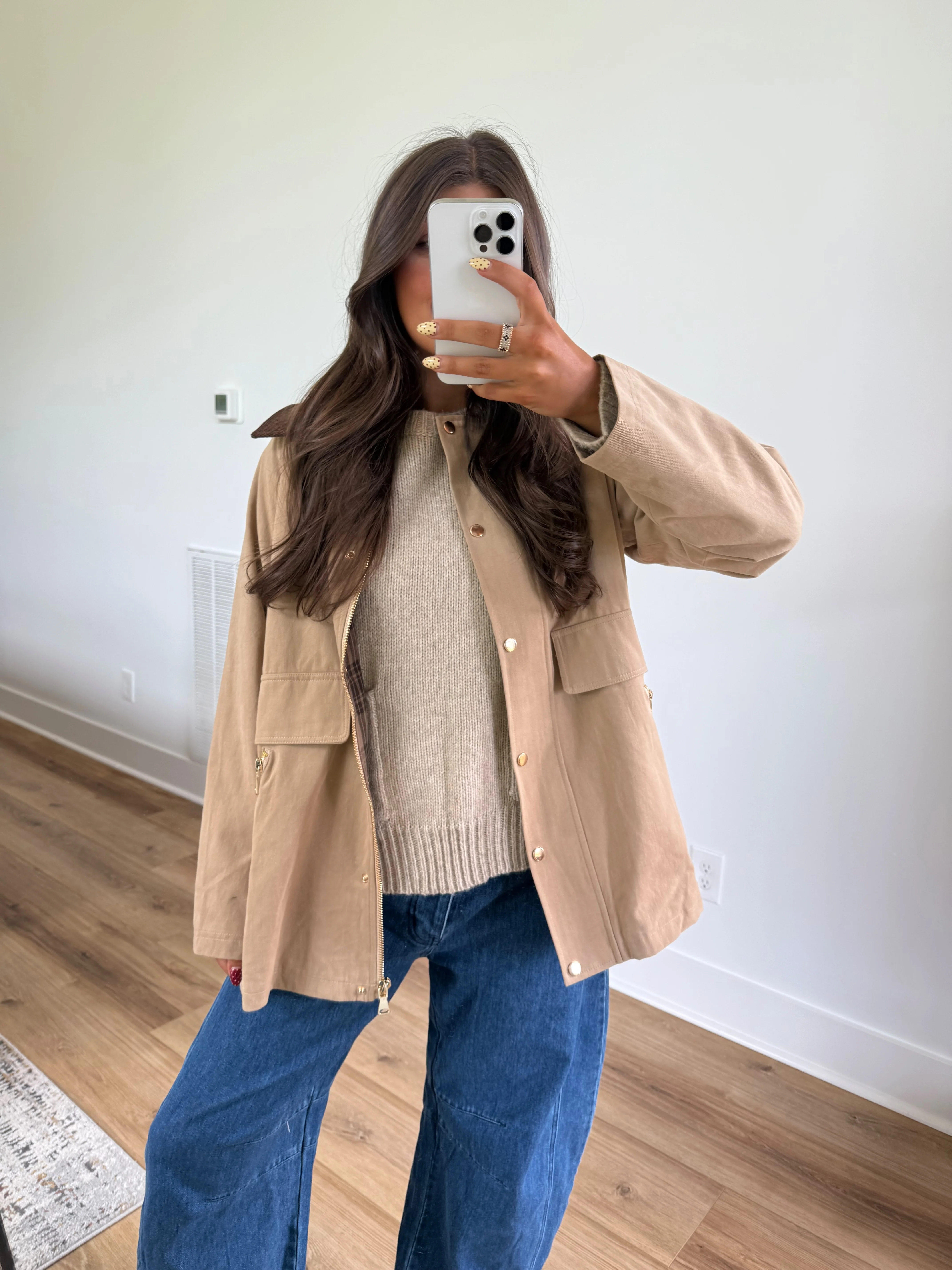 Beige Barn Jacket (Plaid Inside) - Image 2