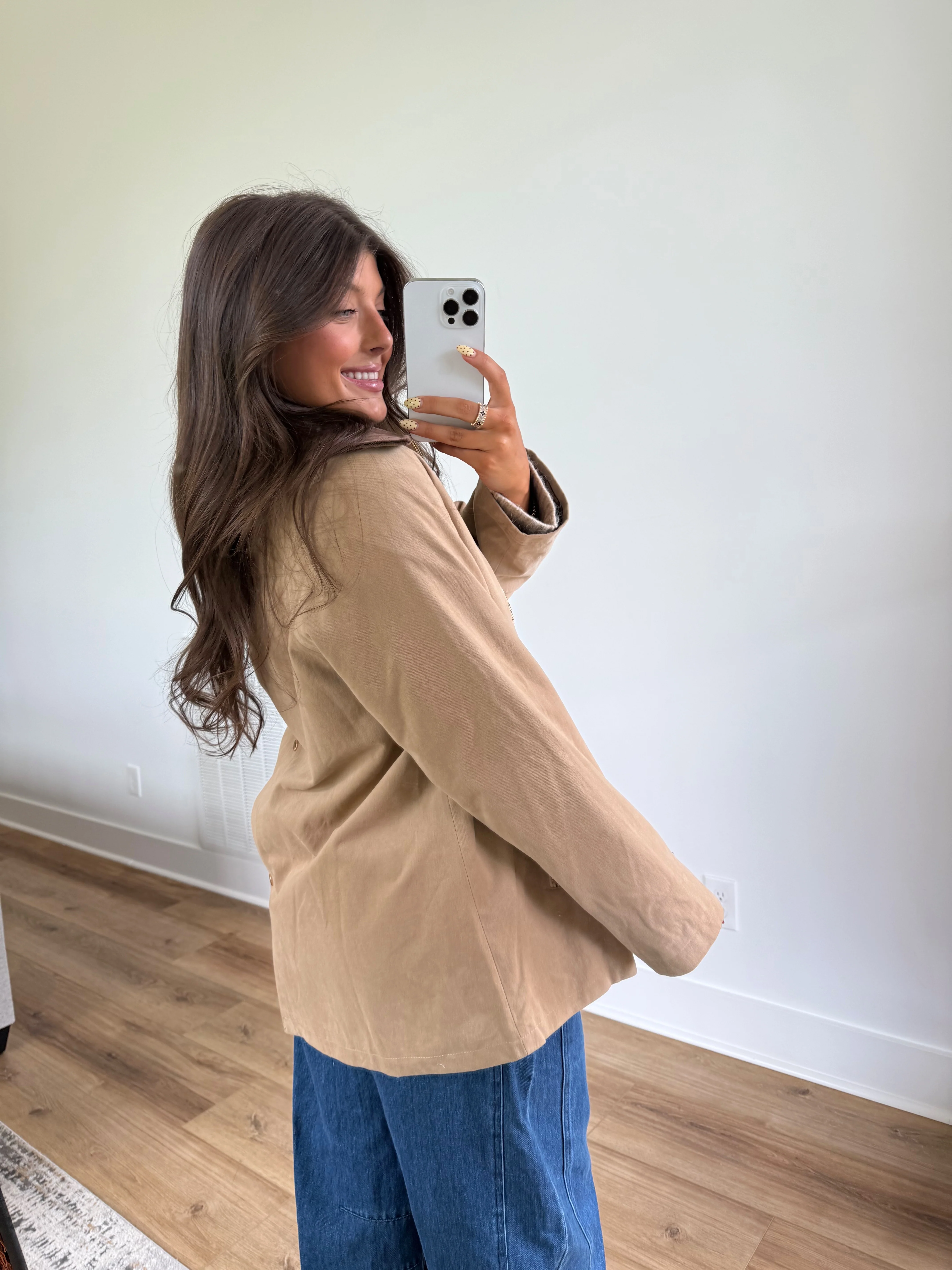 Beige Barn Jacket (Plaid Inside) - Image 4