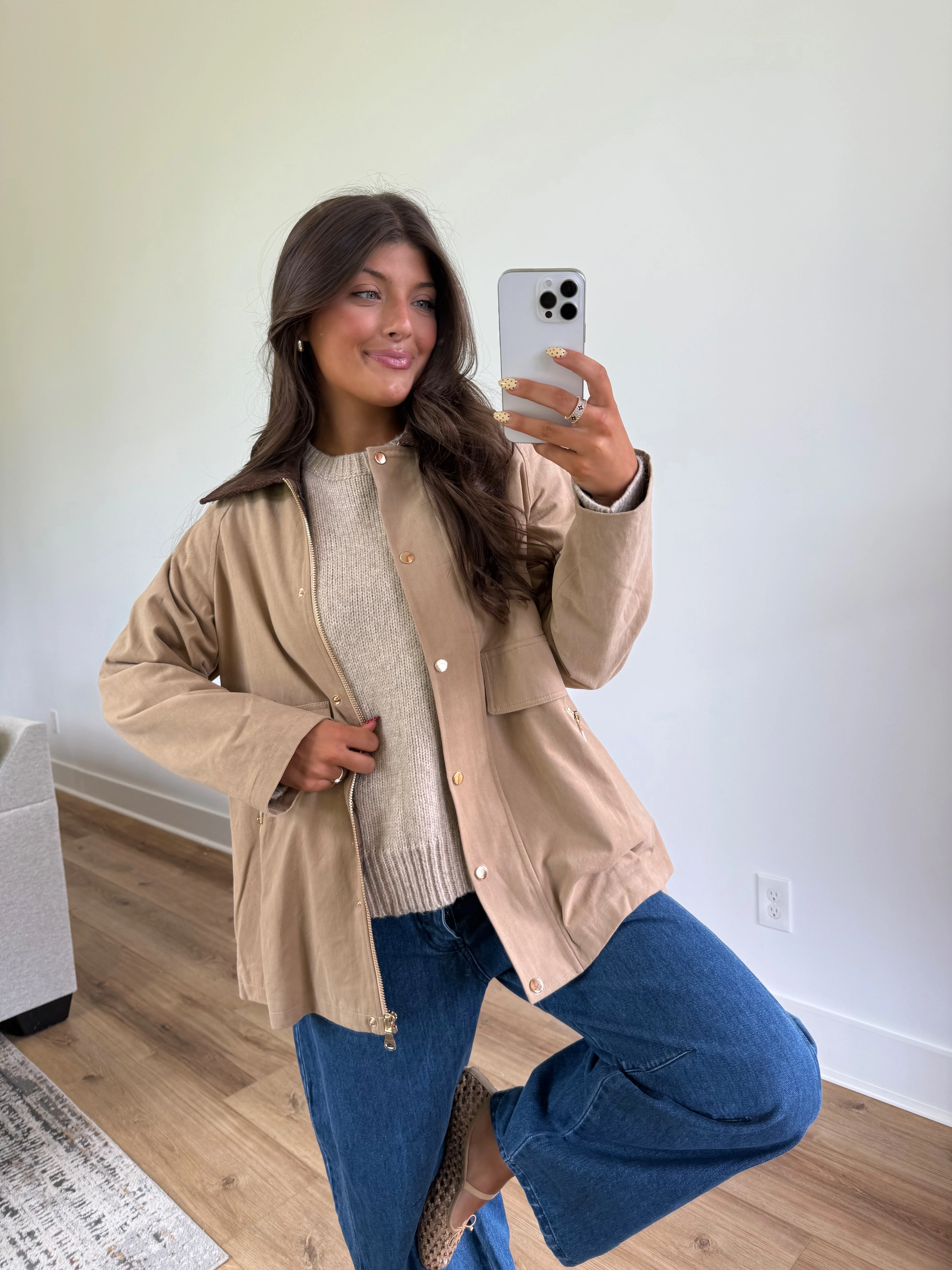 Beige Barn Jacket (Plaid Inside) - Image 5