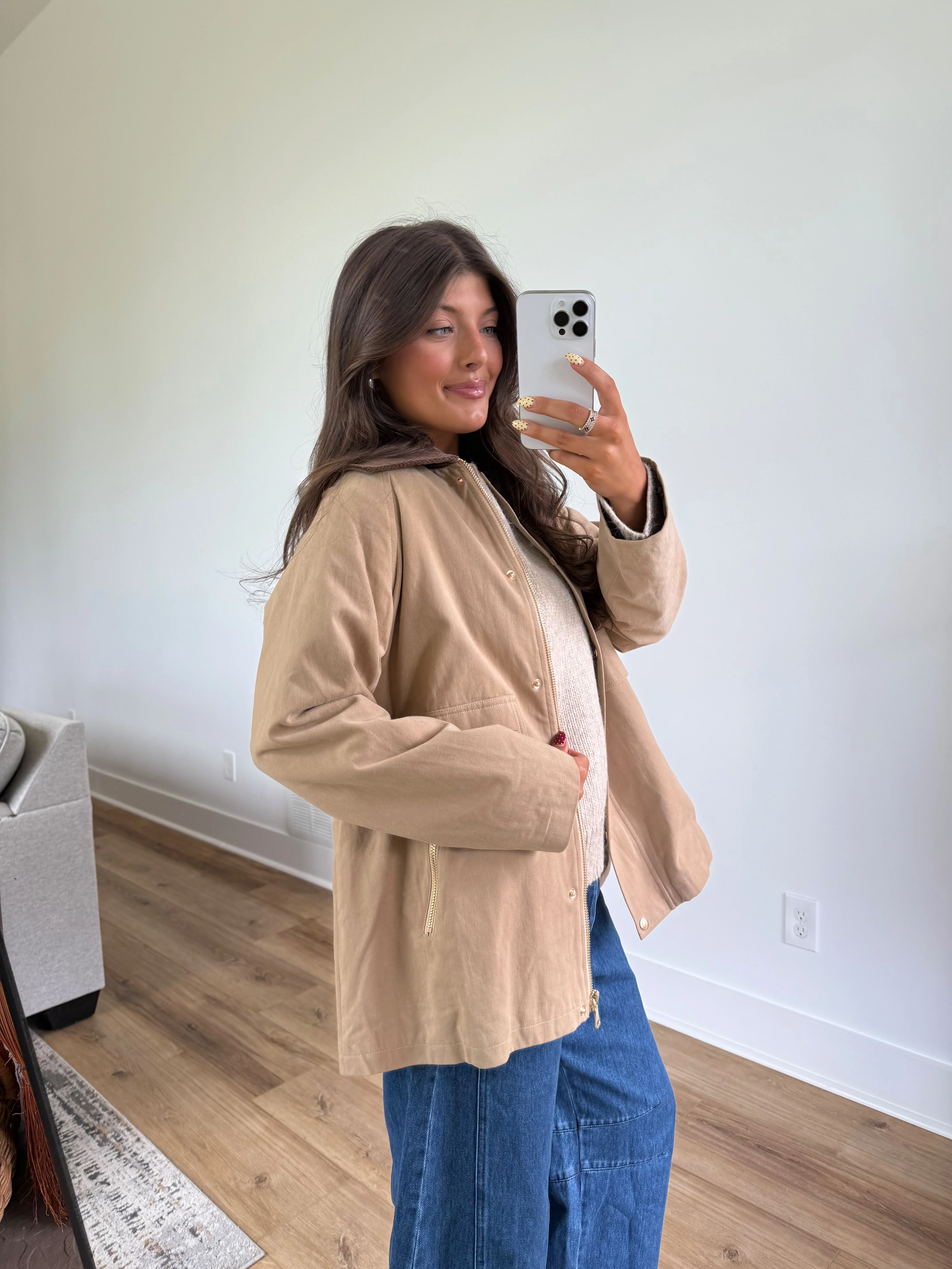 Beige Barn Jacket (Plaid Inside) - Image 6