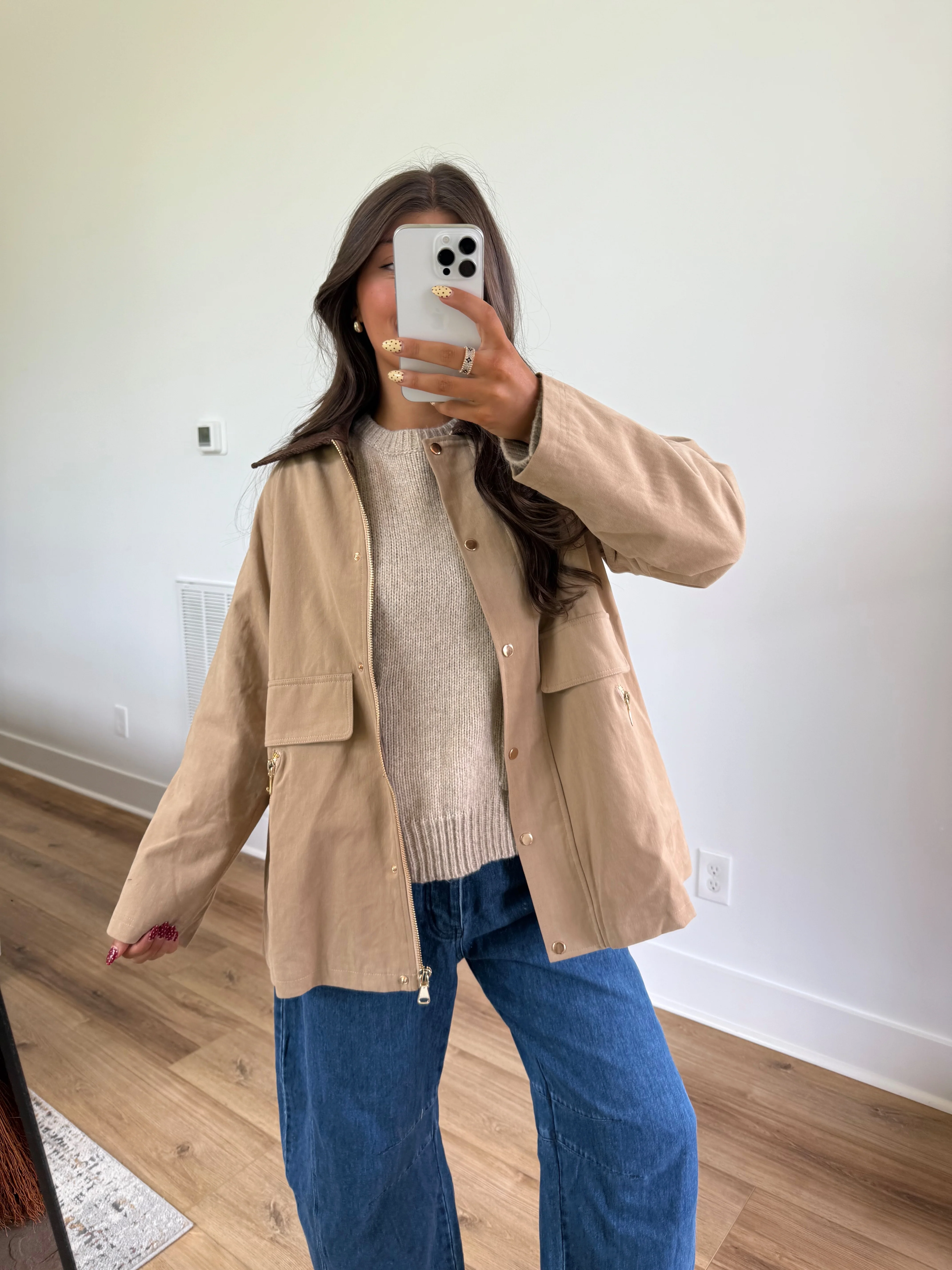 Beige Barn Jacket (Plaid Inside) - Image 7