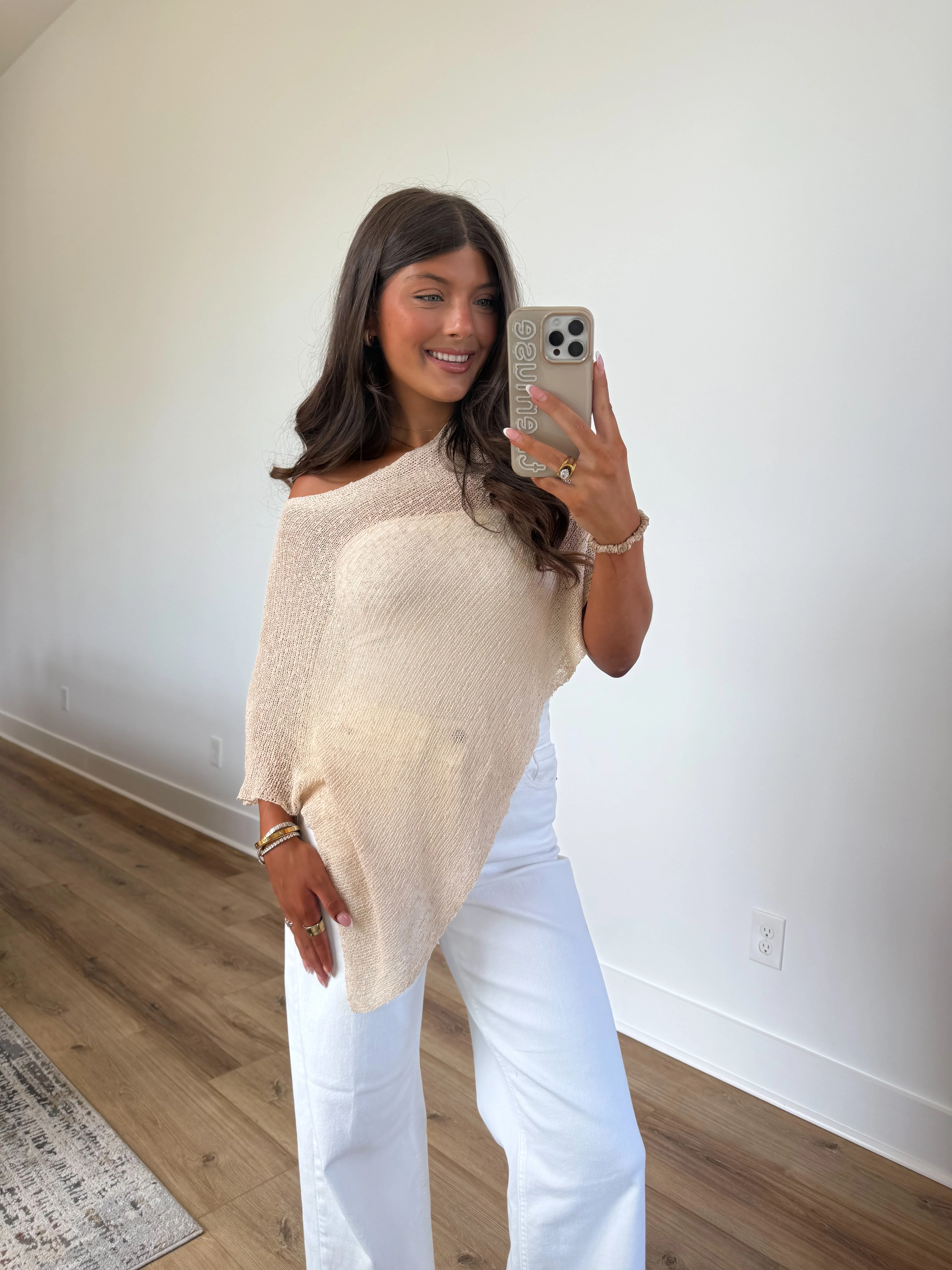 Beige Poncho Top - Image 2