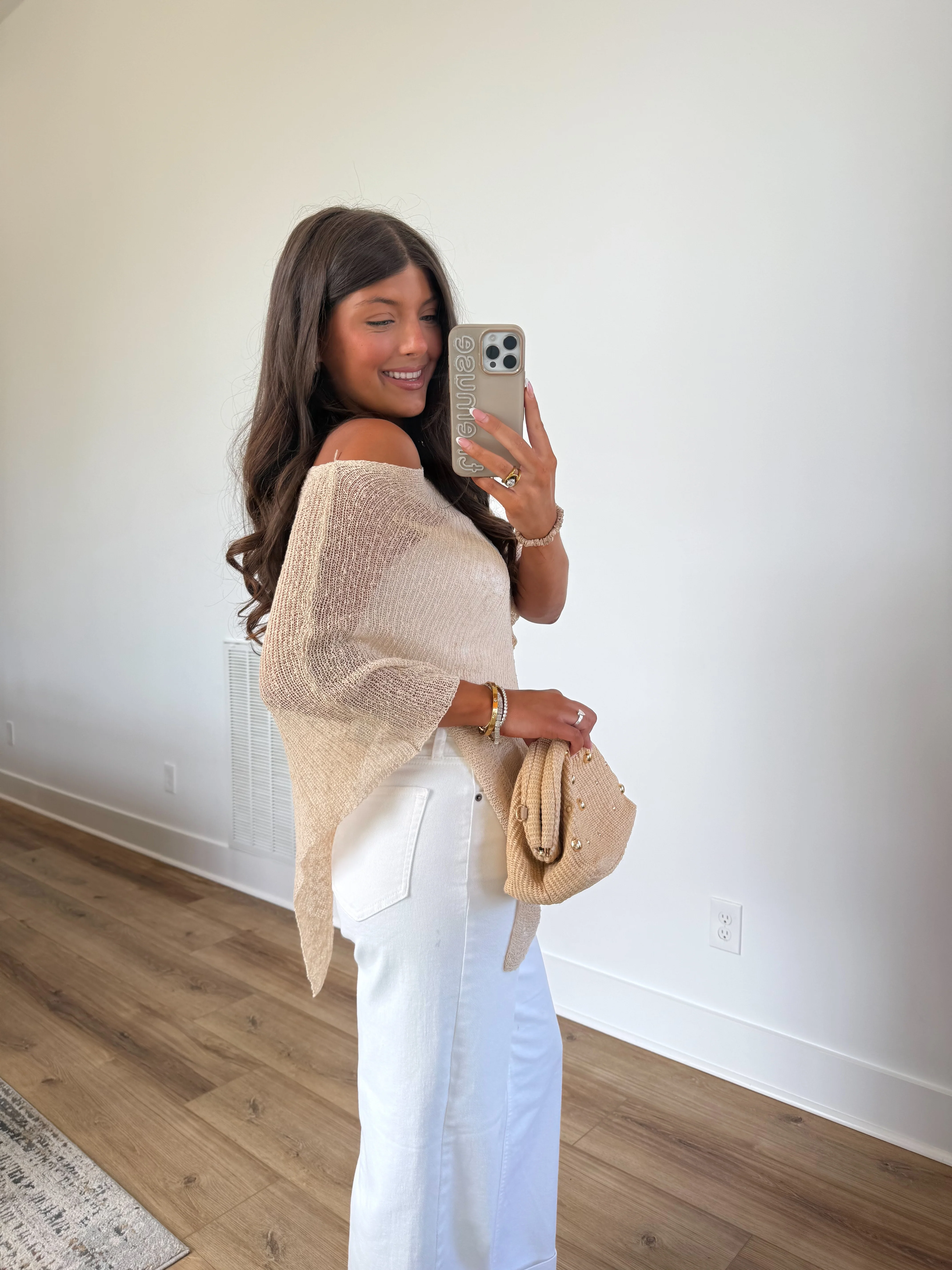 Beige Poncho Top - Image 3