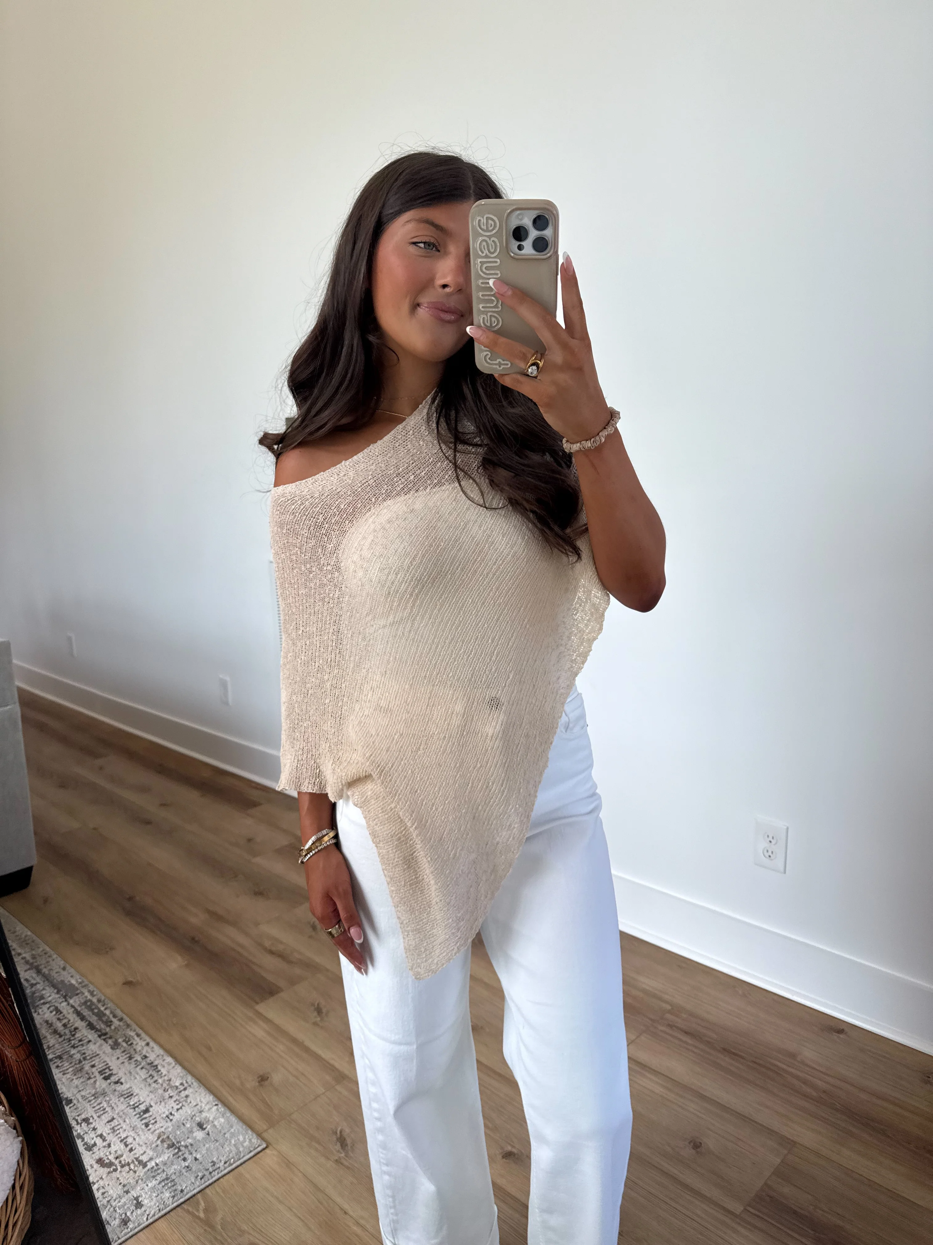 Beige Poncho Top - Image 4