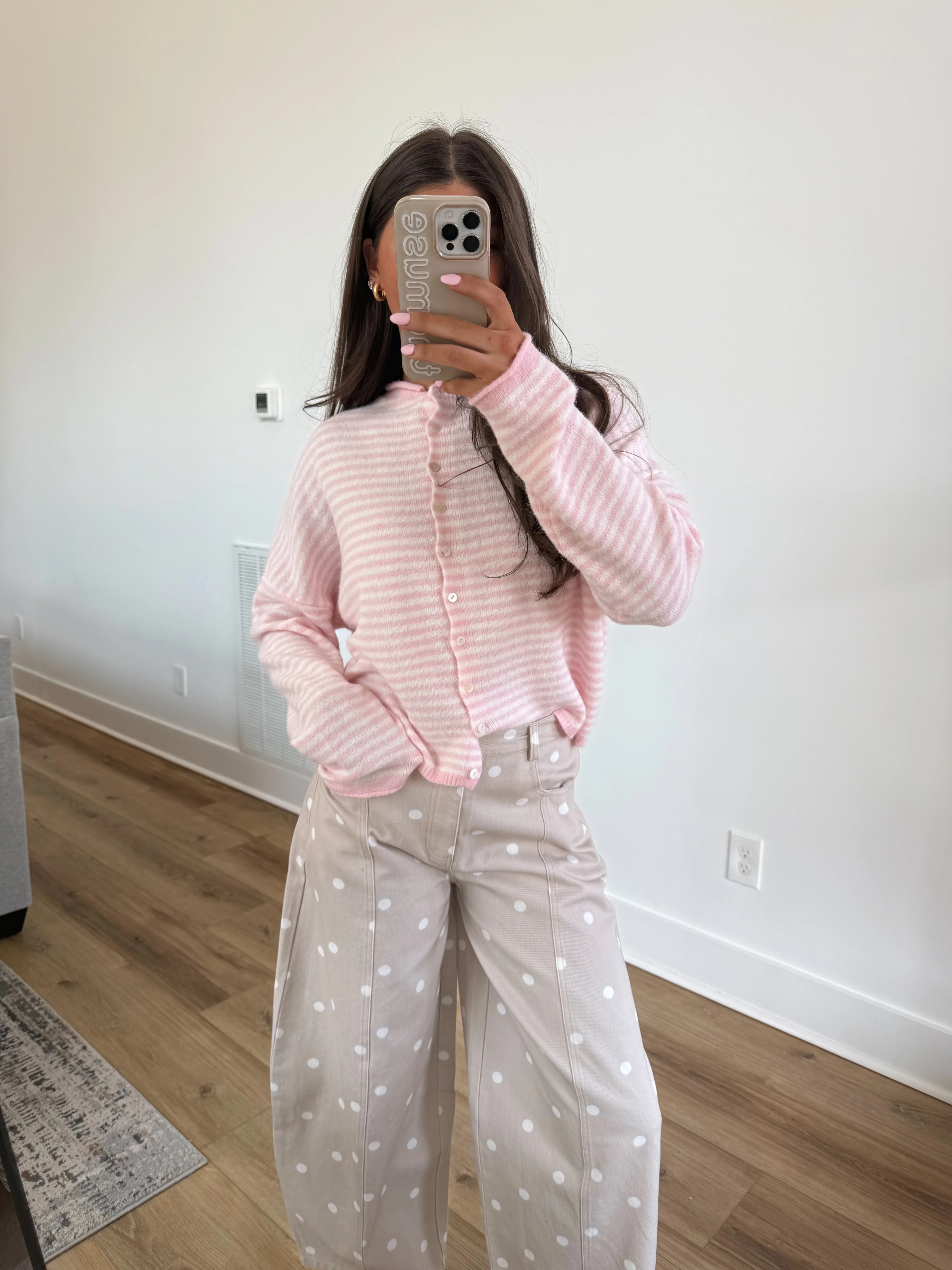 Best Dress Cardigan (Baby Pink Stripes) - Image 4