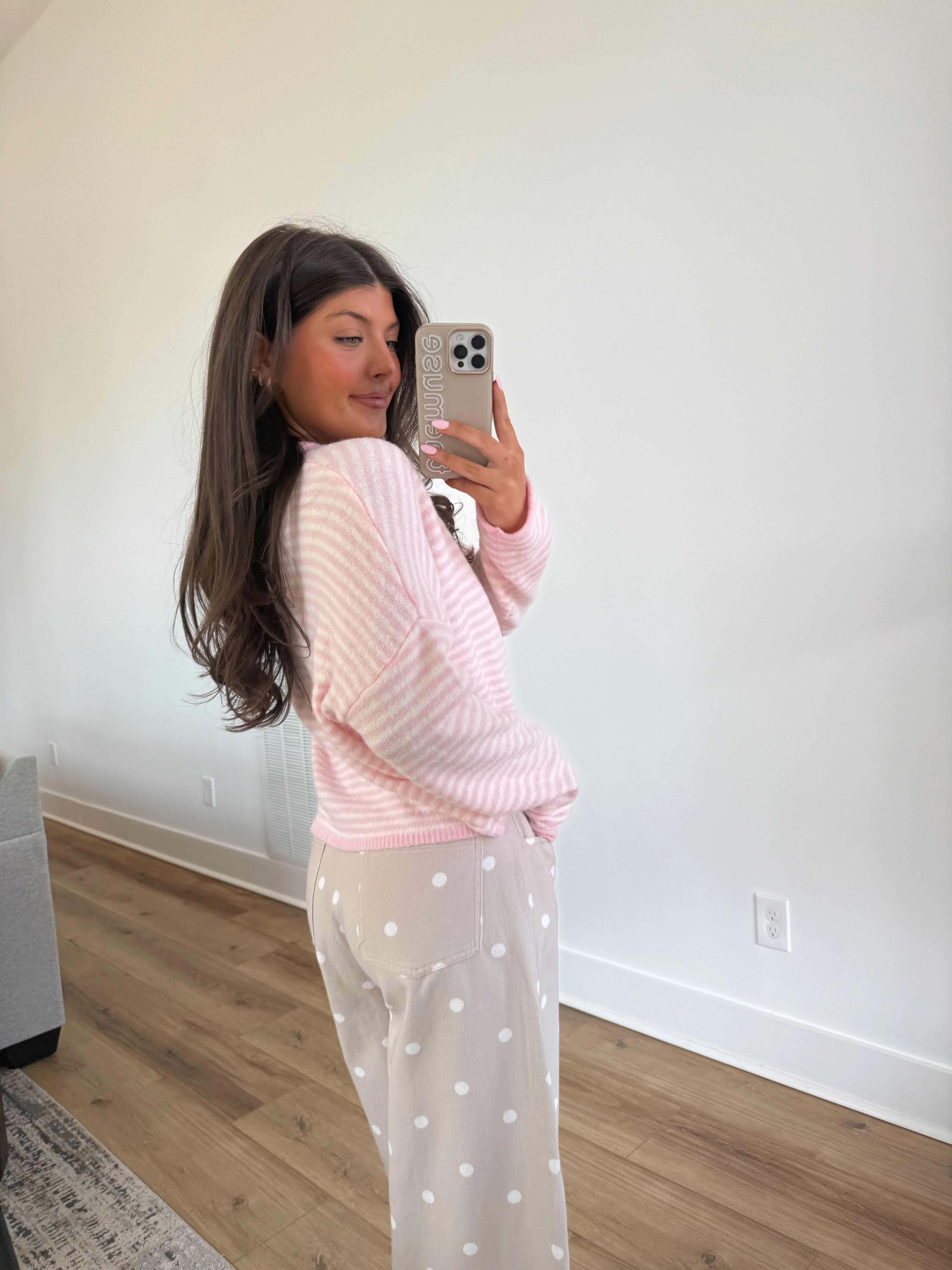 Best Dress Cardigan (Baby Pink Stripes) - Image 5