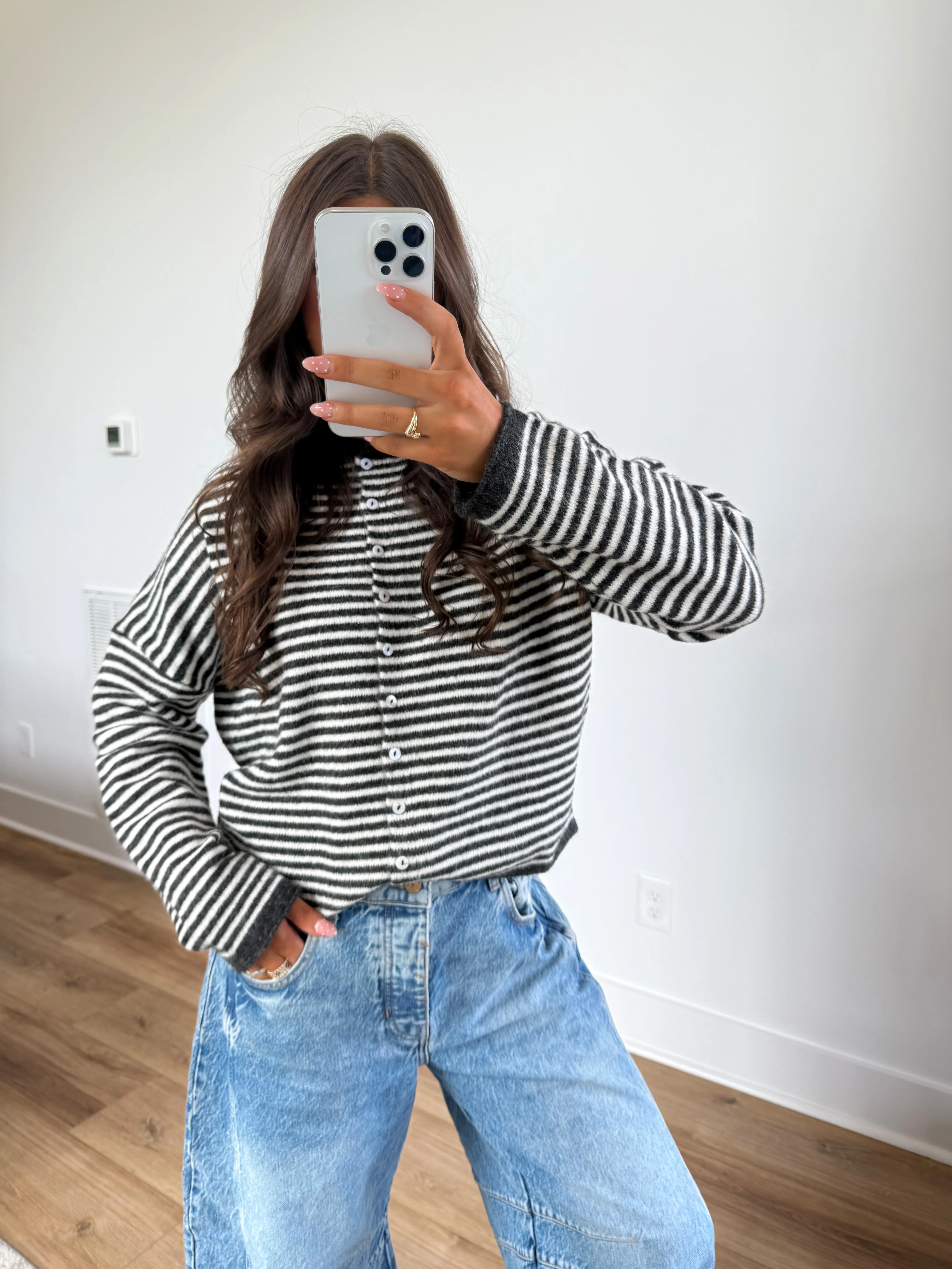 Best Dress Cardigan (Black Stripes) - Image 2