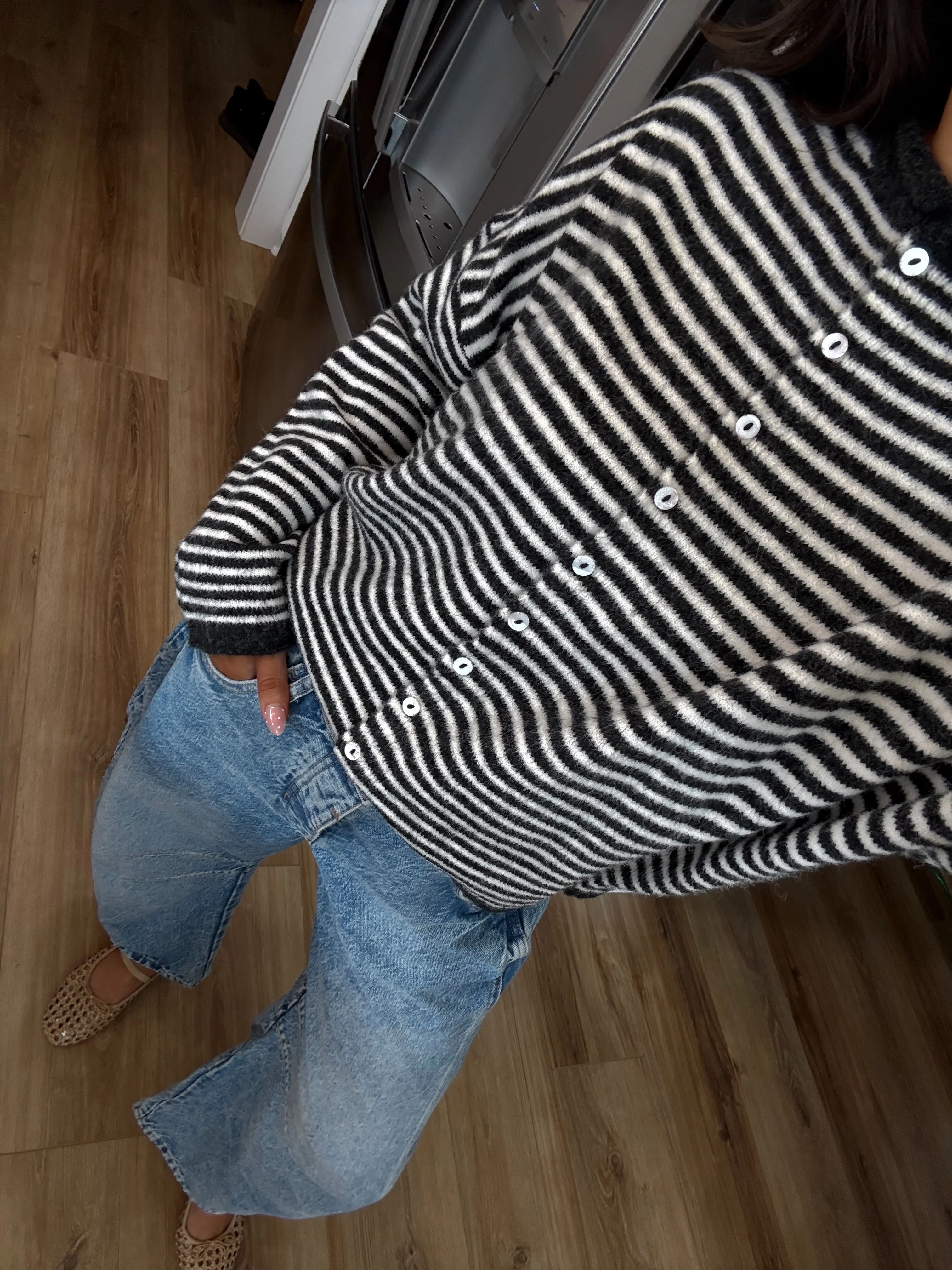 Best Dress Cardigan (Black Stripes) - Image 3