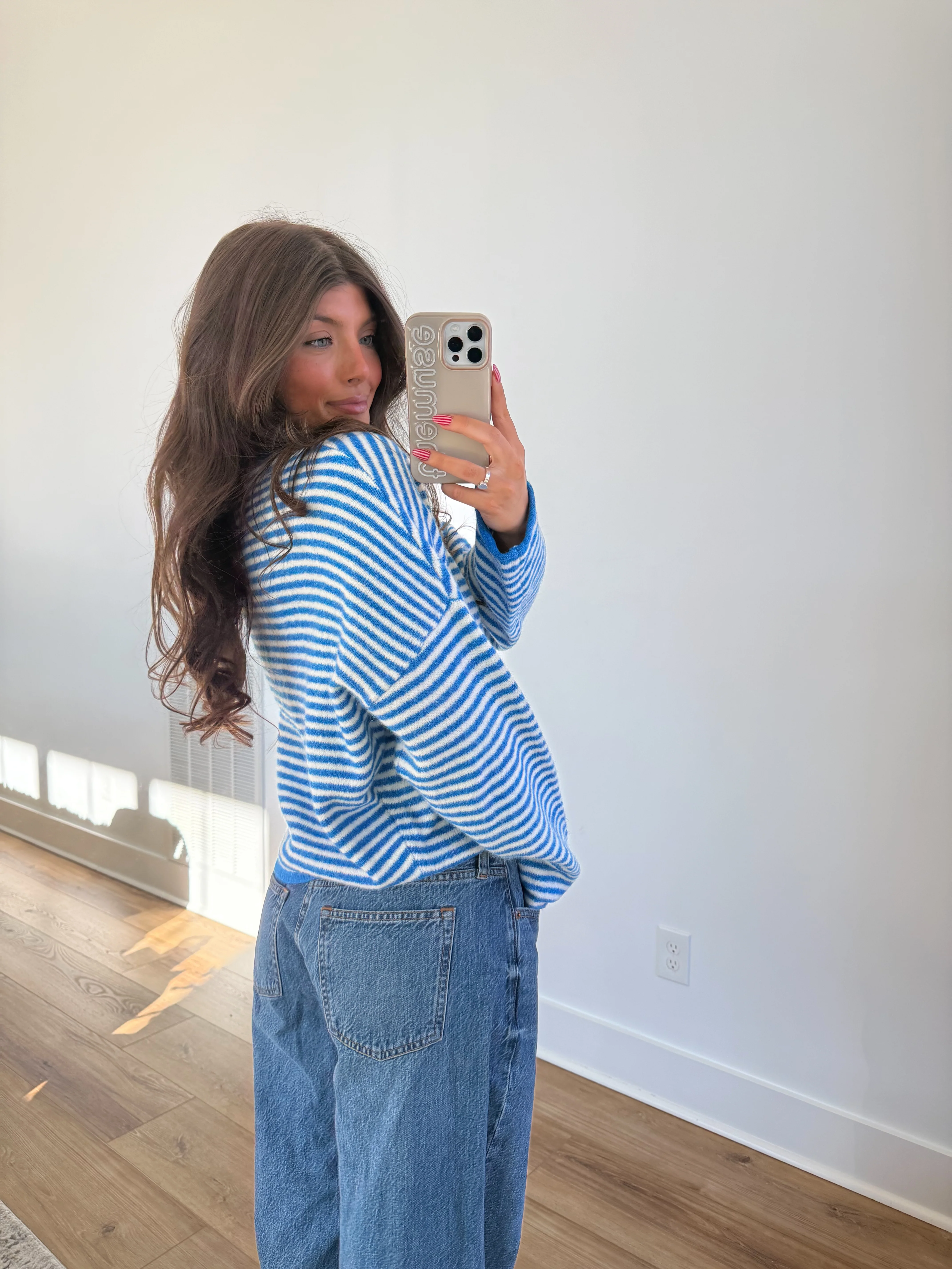 Best Dress Cardigan (Blue/White) - Image 2