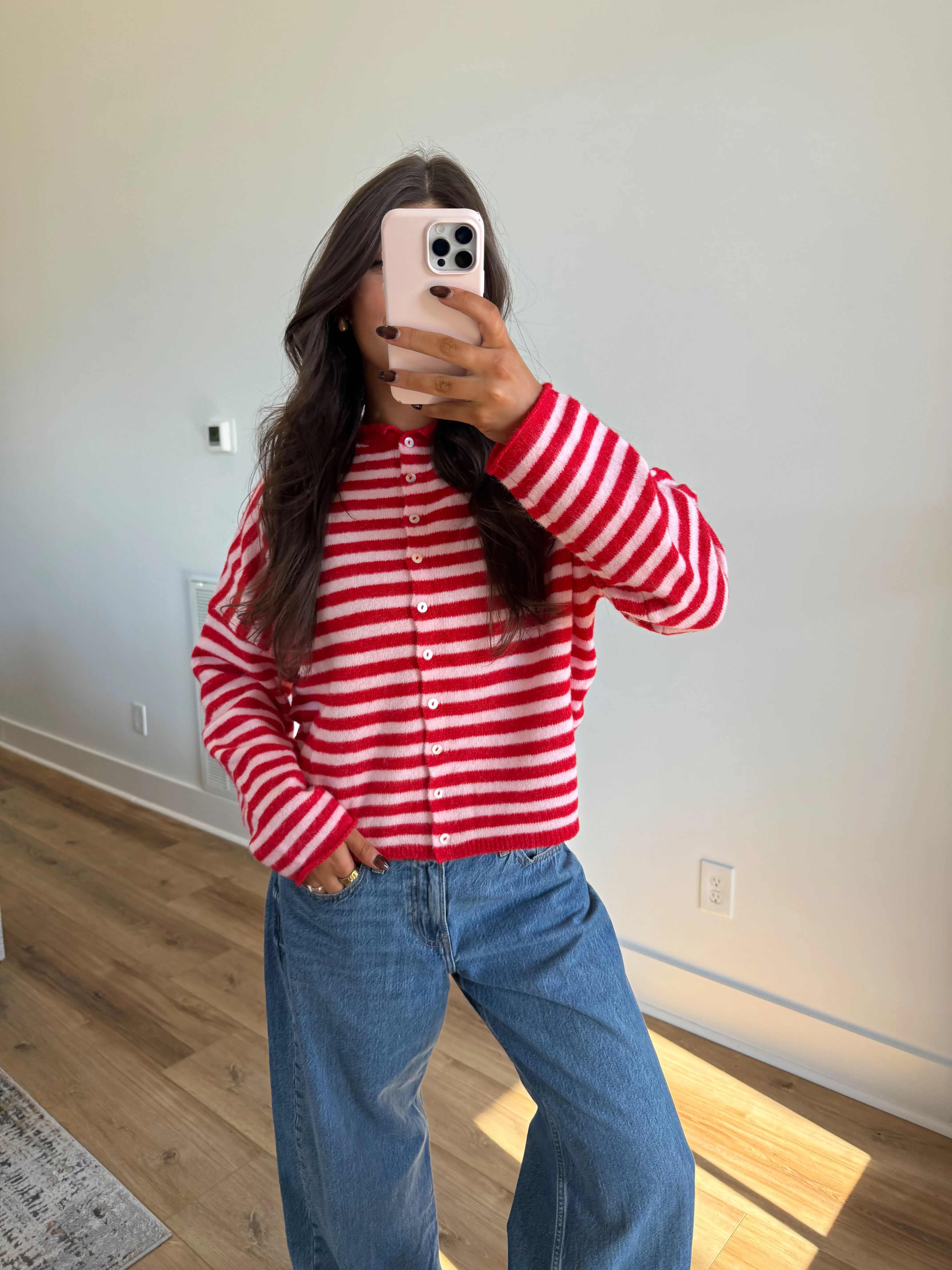 Best Dress Cardigan (Christmas Pink/Red) - Image 2