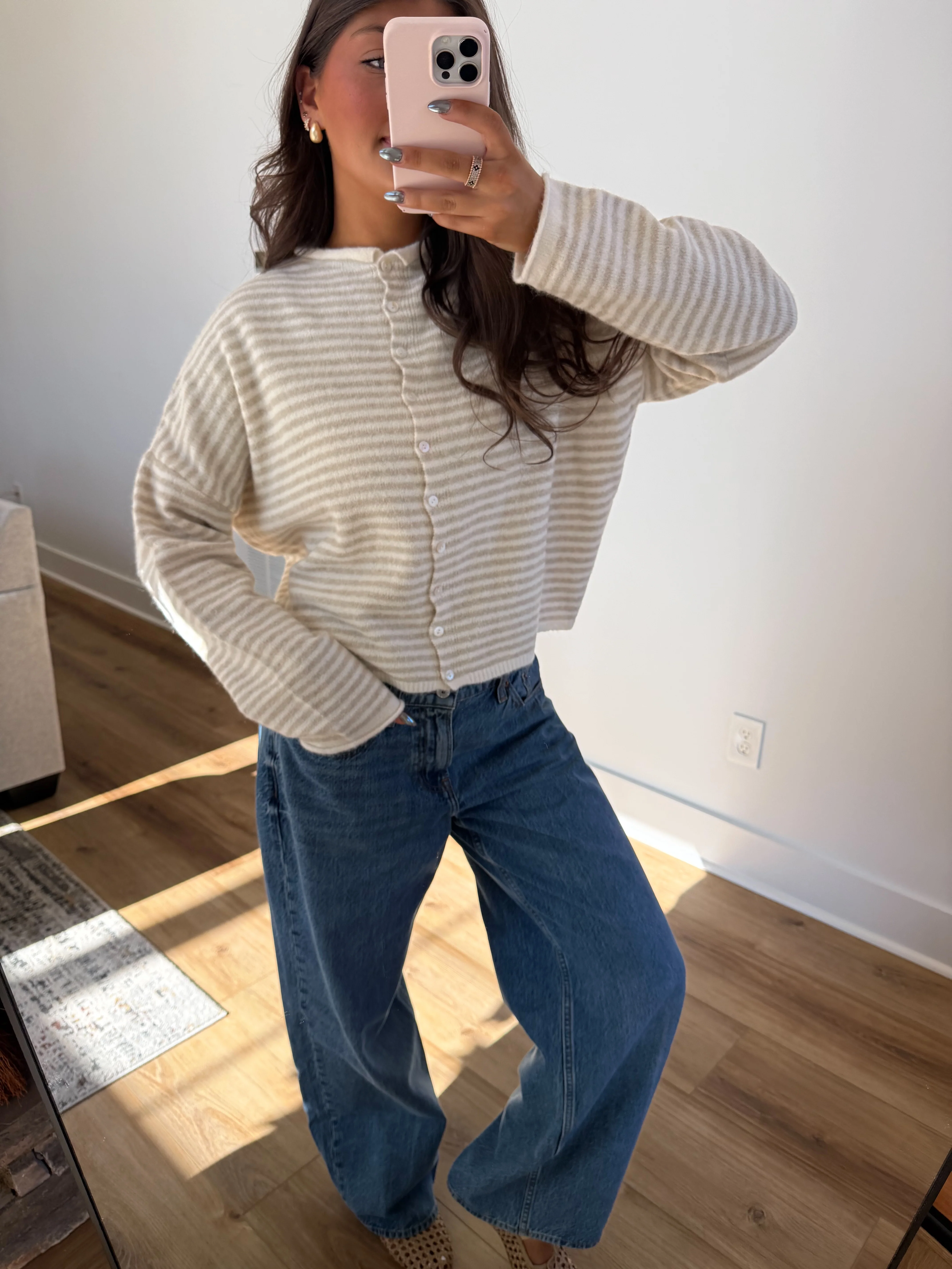 Best Dress Cardigan (Cream Stripes) - Image 3