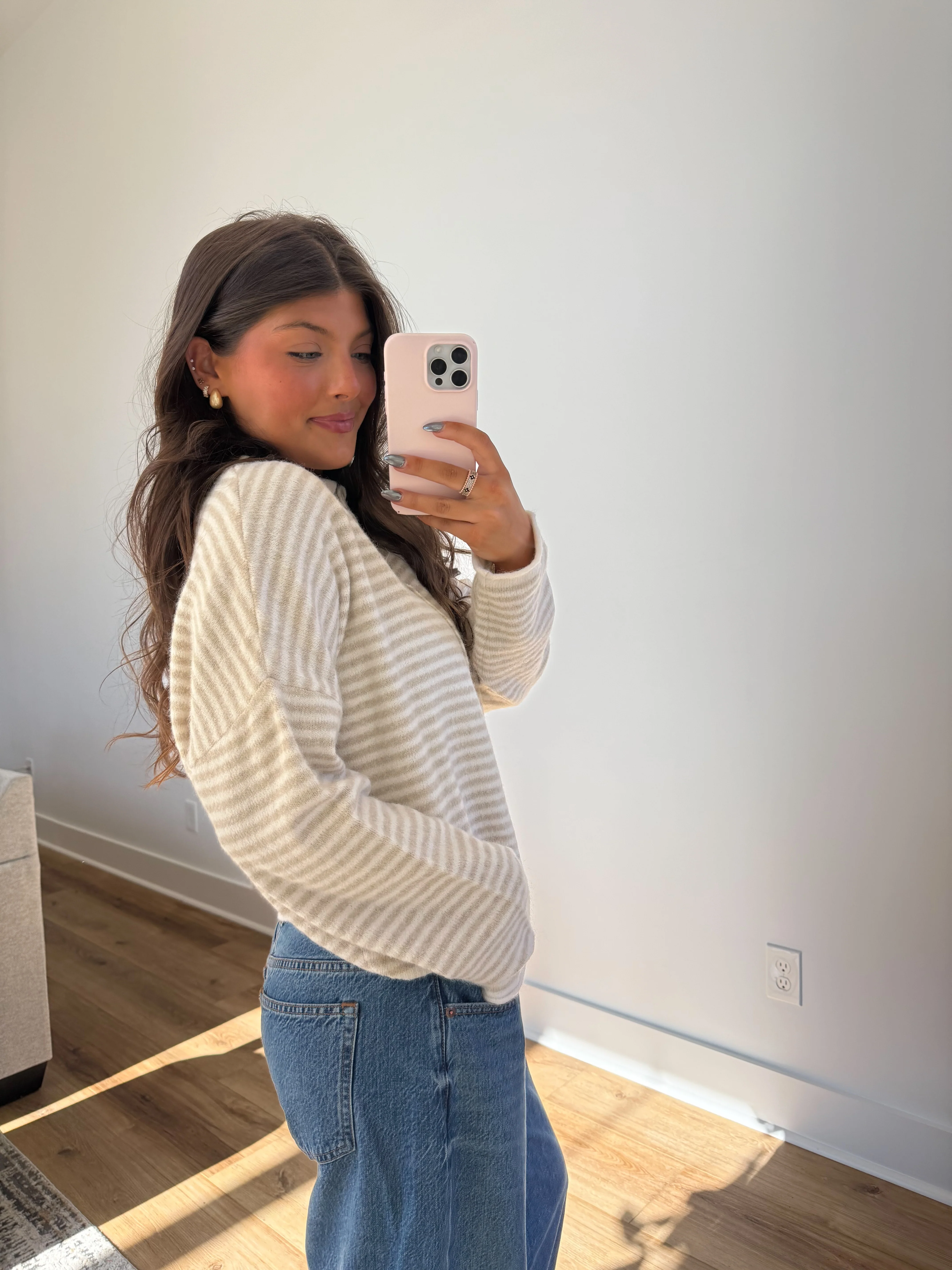 Best Dress Cardigan (Cream Stripes) - Image 4