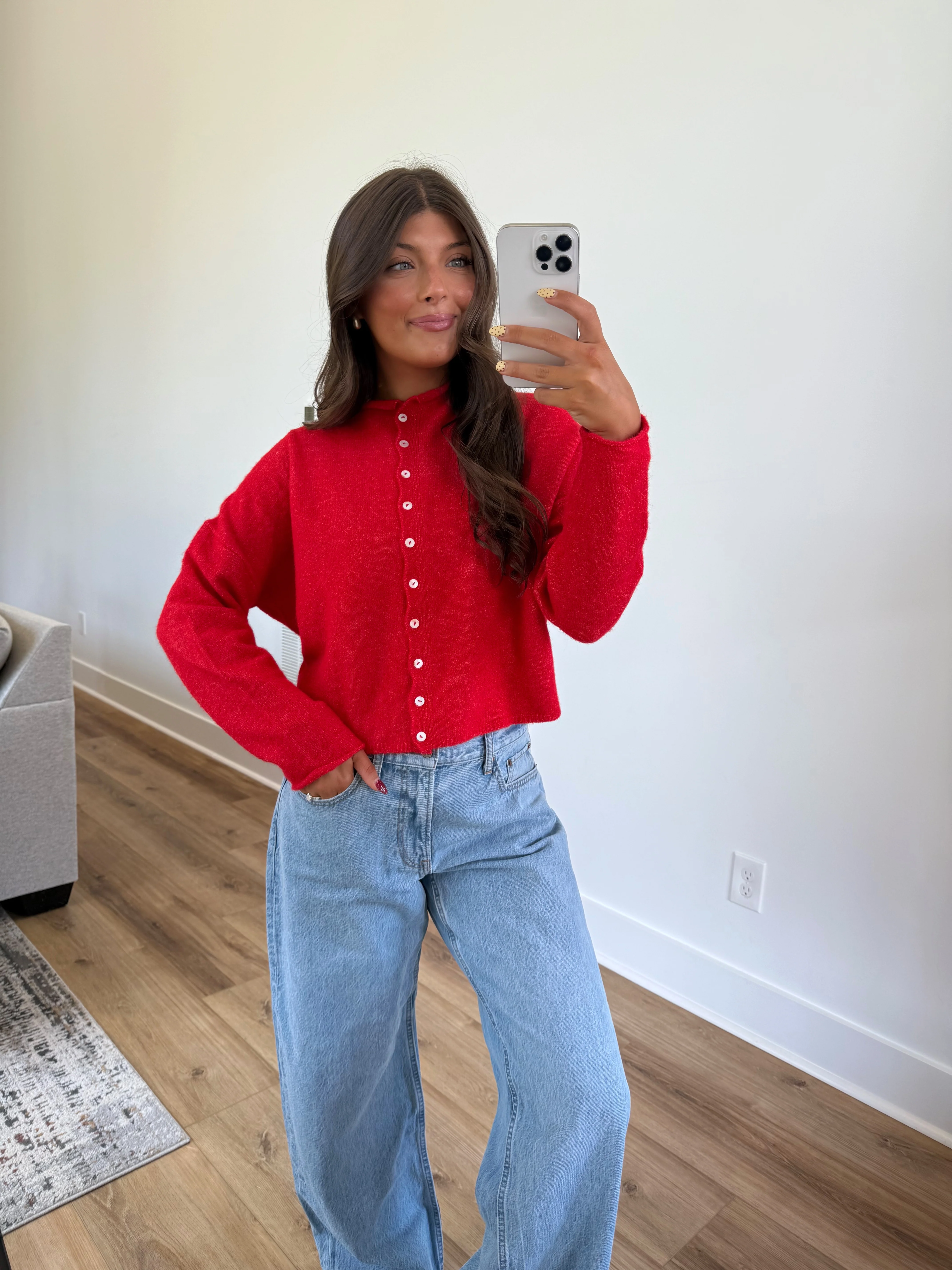Best Dress Cardigan (Red) - Image 4