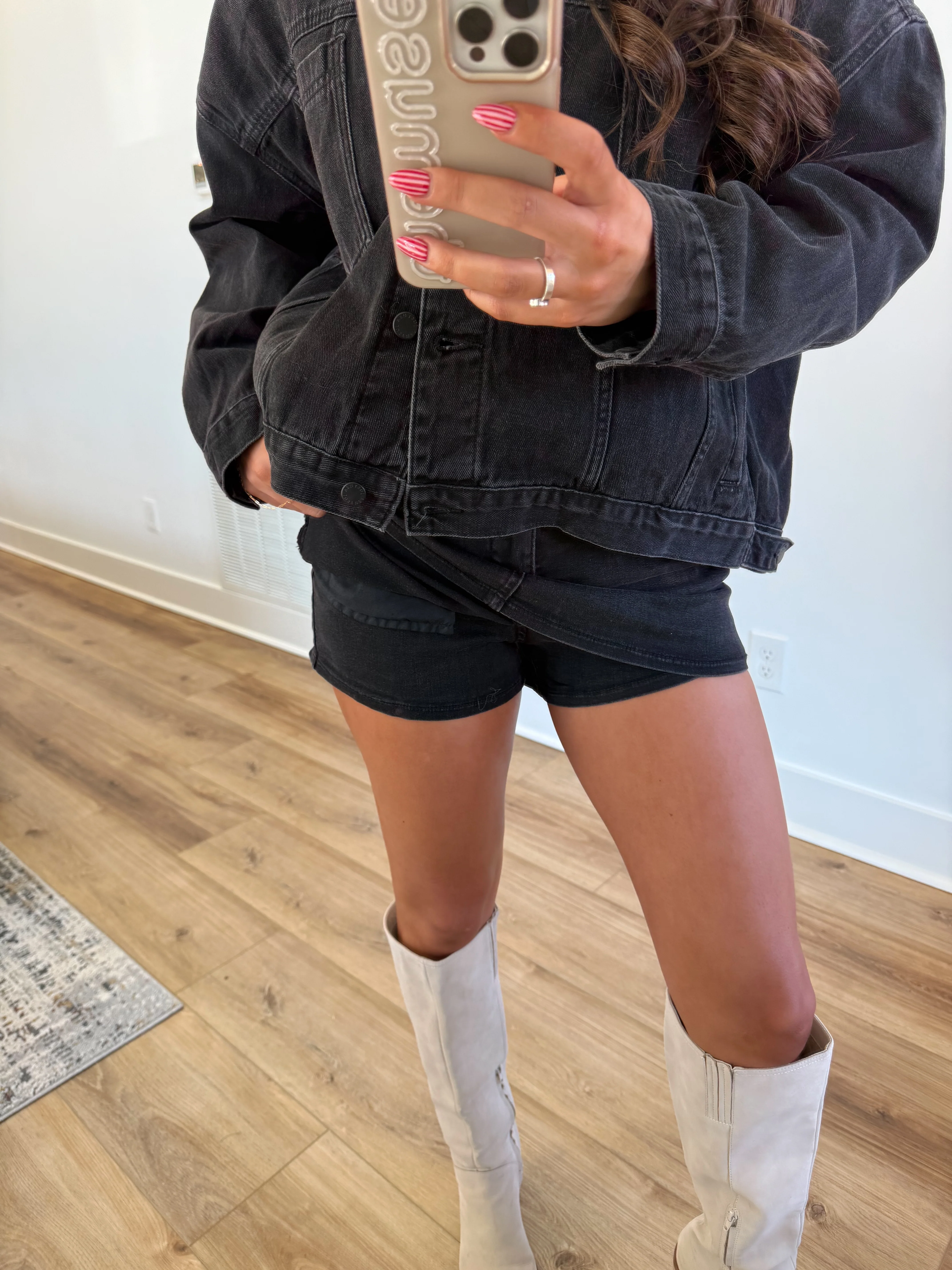 Black Denim Skort - Image 4