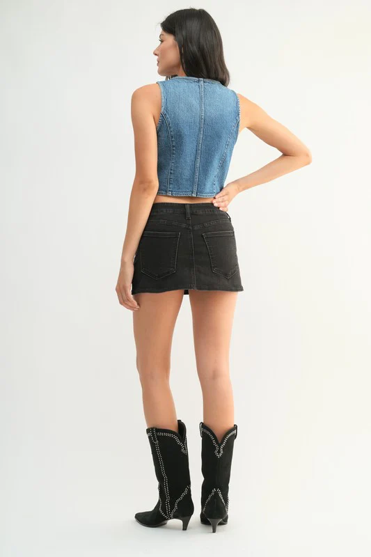 Black Denim Skort - Image 6