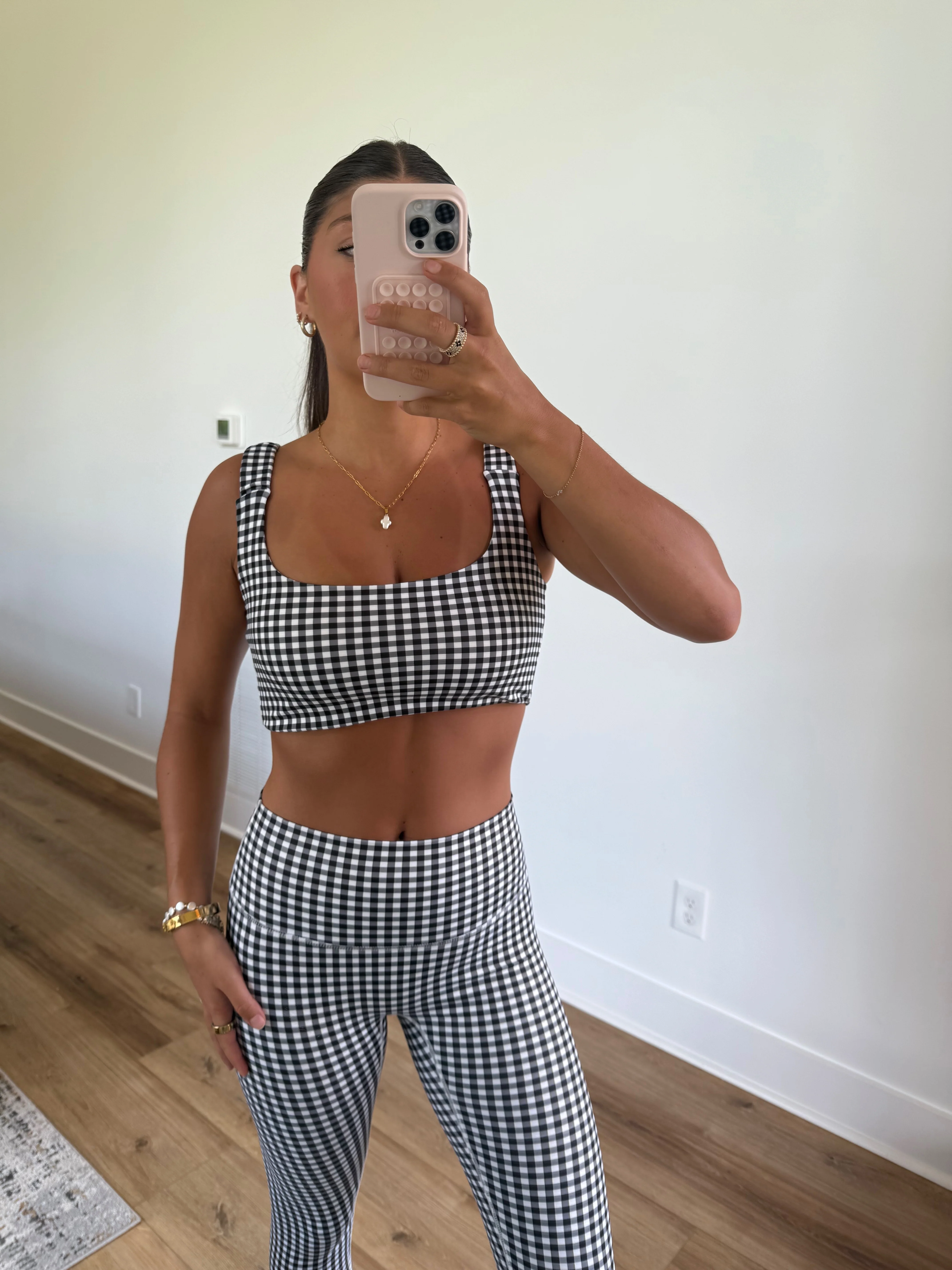 Black Gingham Scrunched Bra (Restock) - Image 3