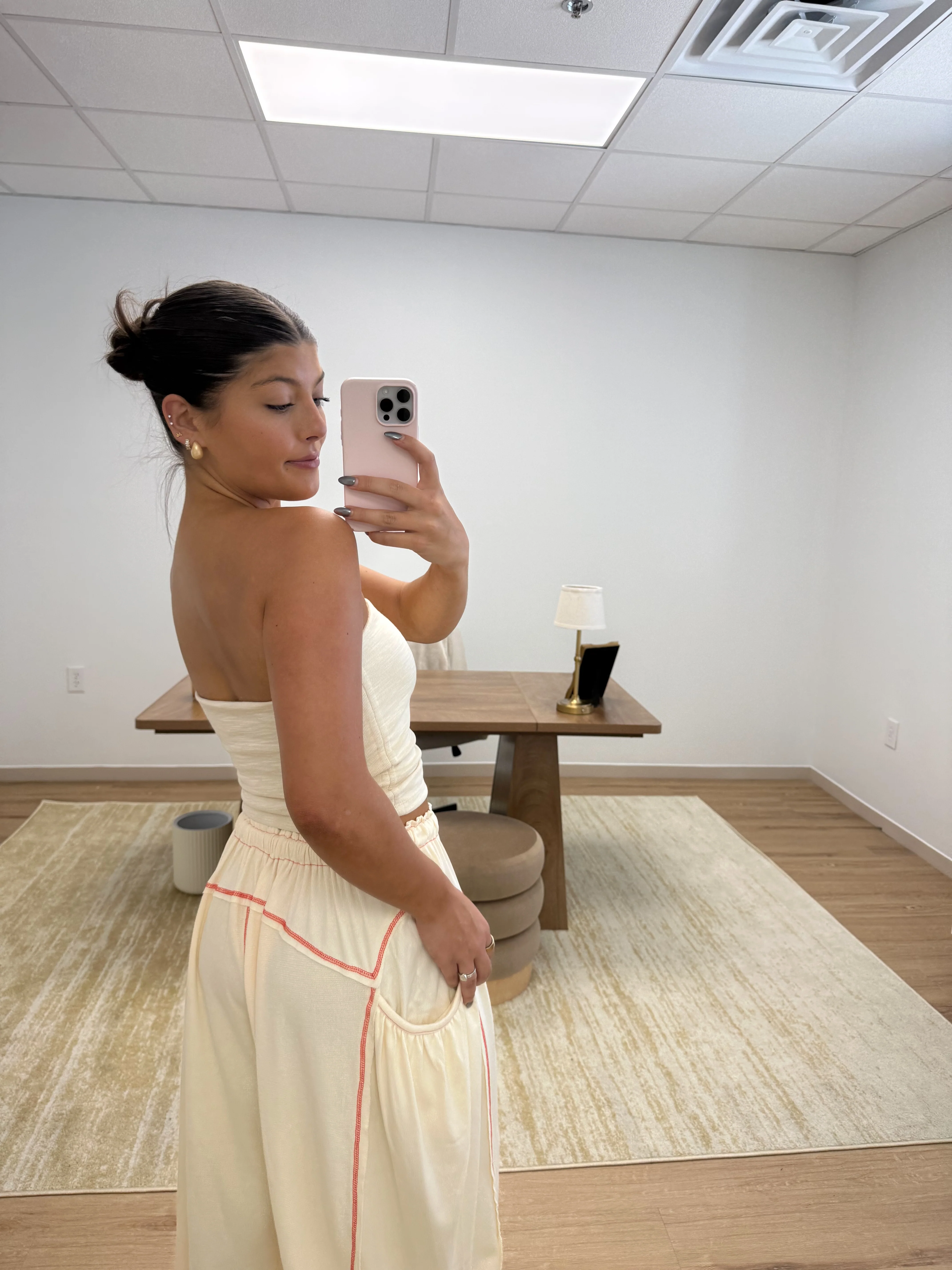 Cream Scrunch Tube Top - Image 2