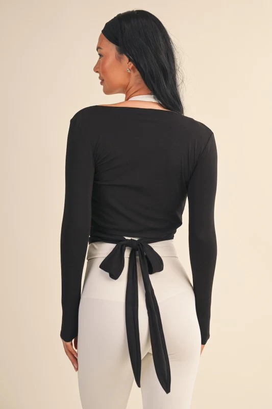 Black Wrap Top - Image 6