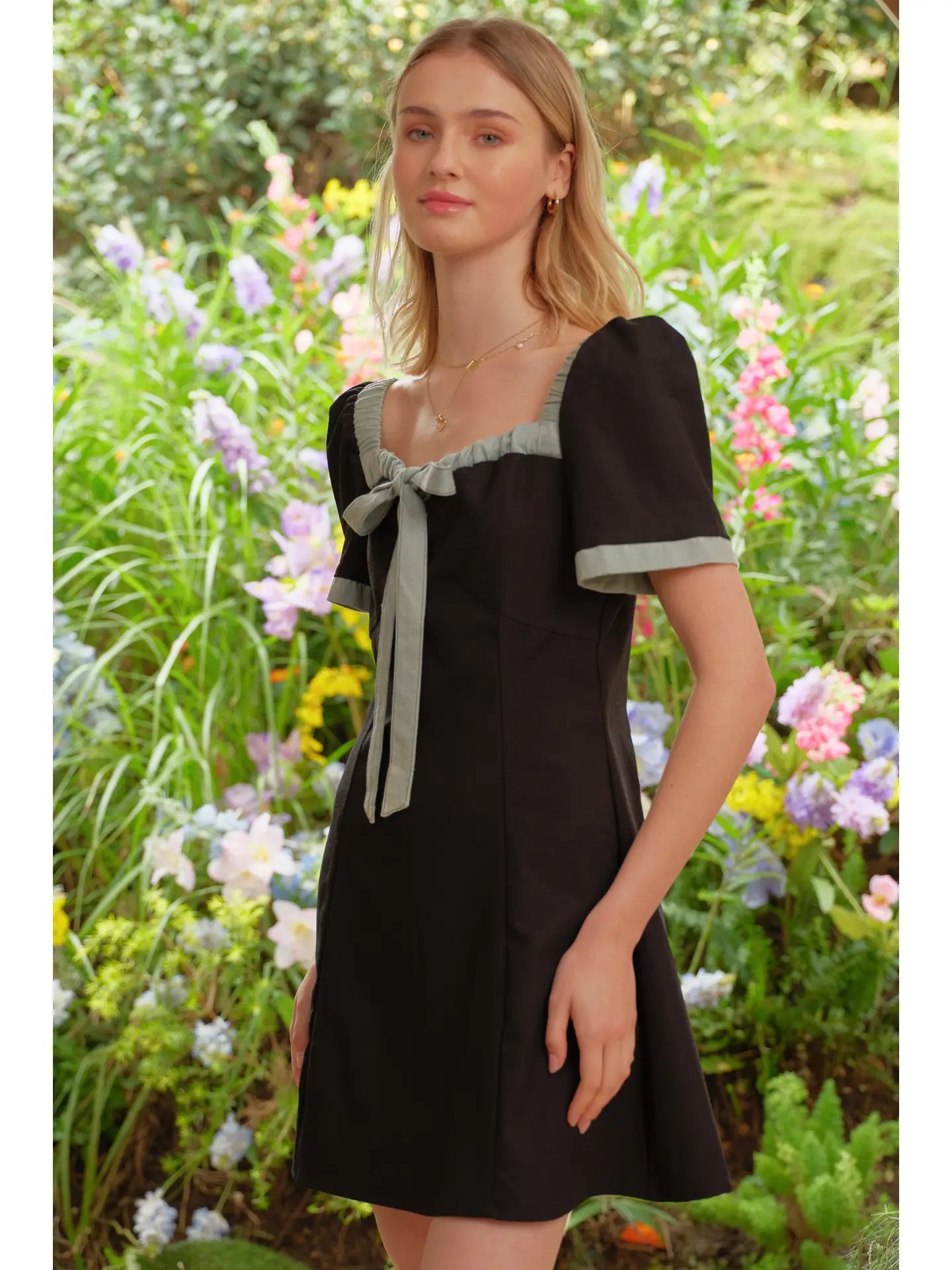 Blackberry Bow Mini Dress - Image 9