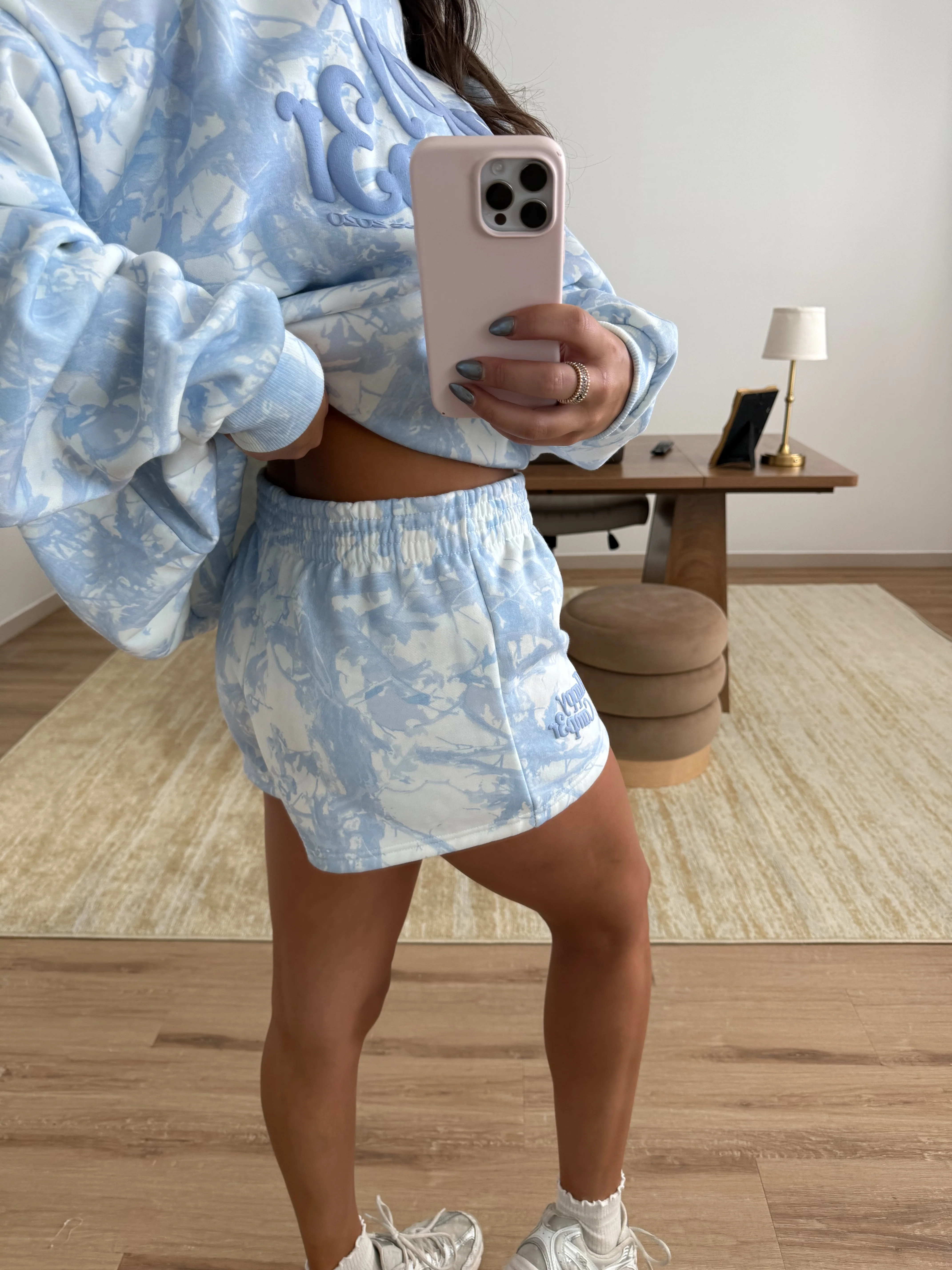 Blue Camo Sweatshorts - Image 4