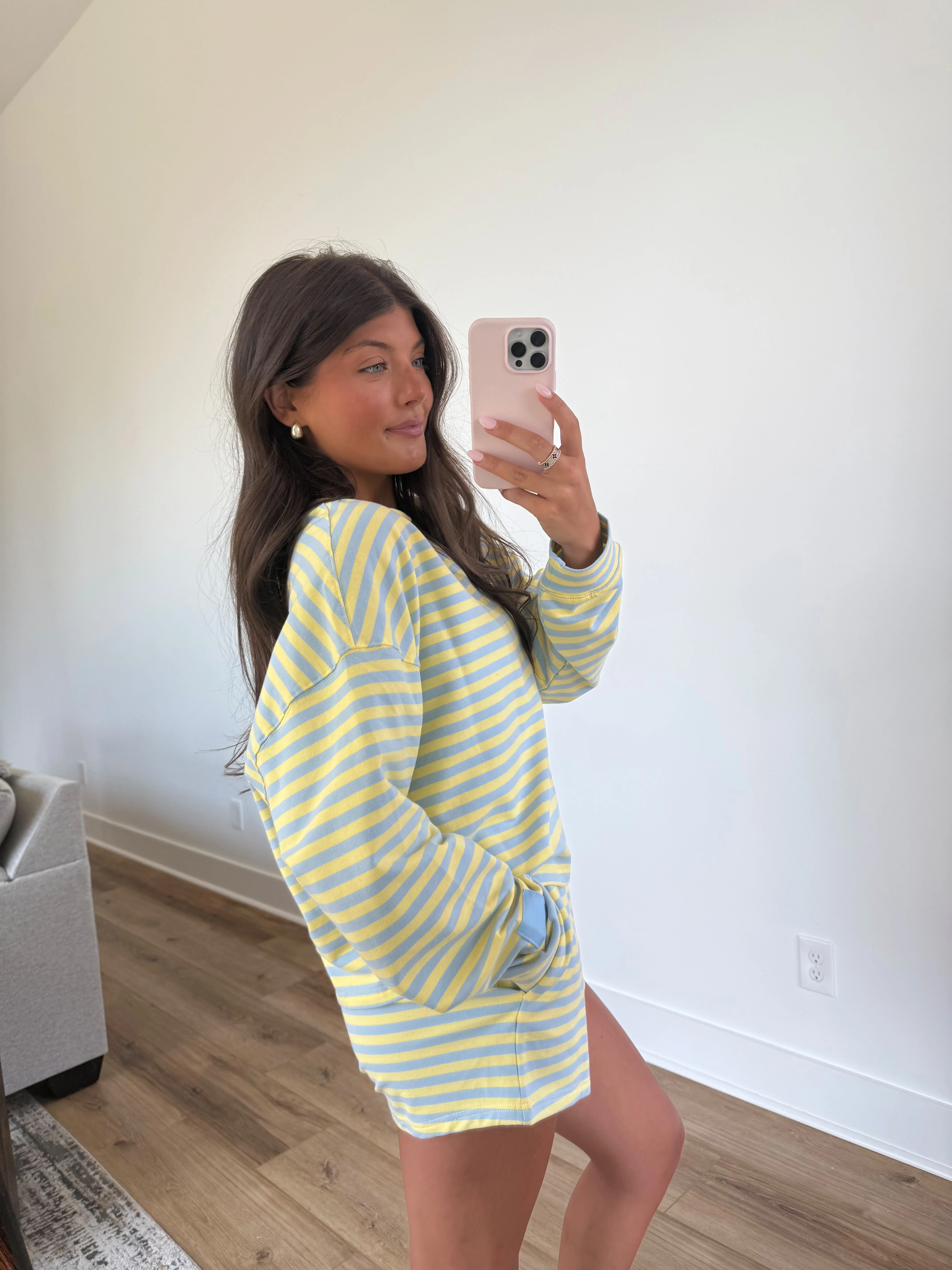 Blueberry Lemon Stripe Shorts Set - Image 3