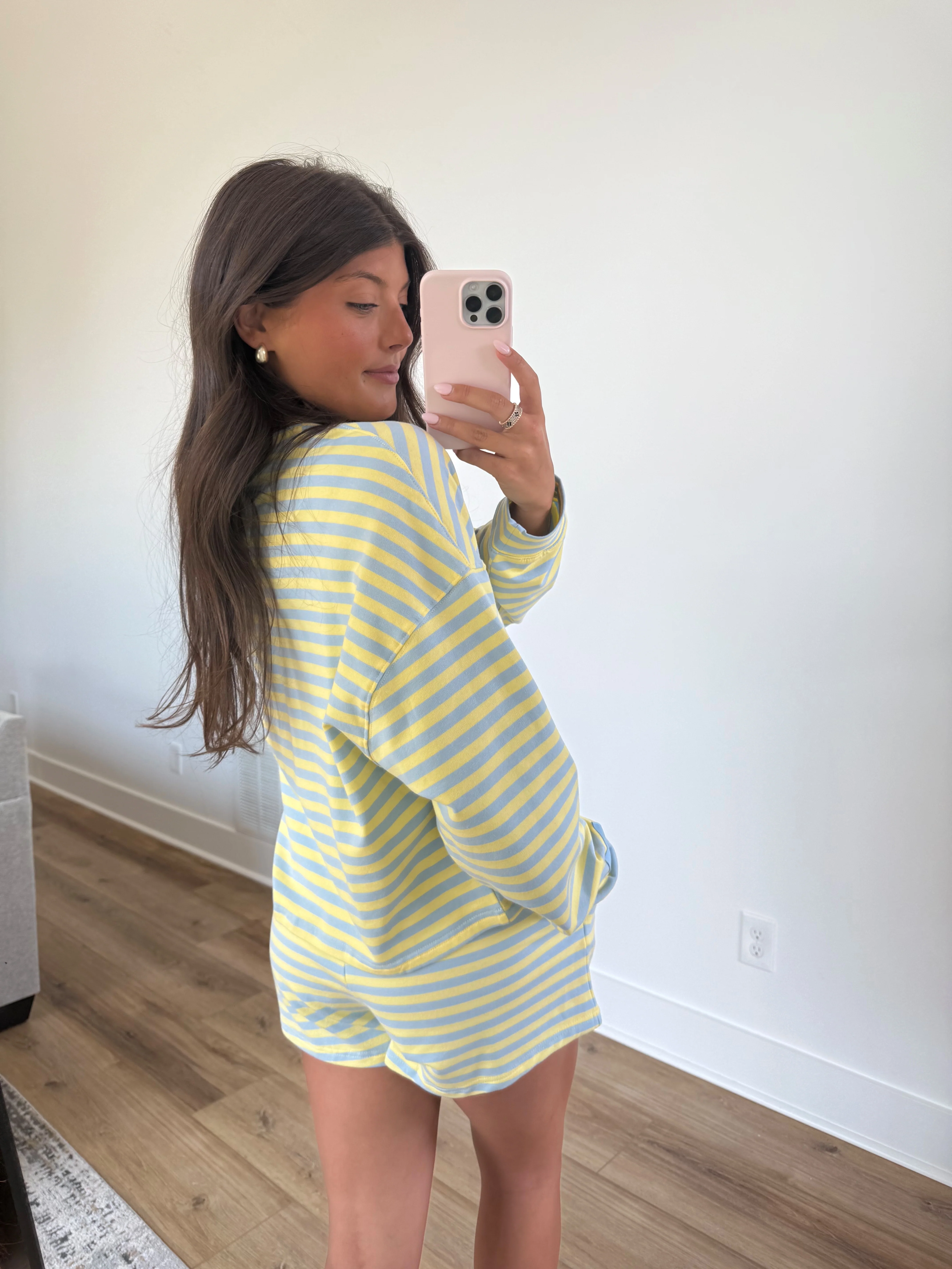 Blueberry Lemon Stripe Shorts Set - Image 5