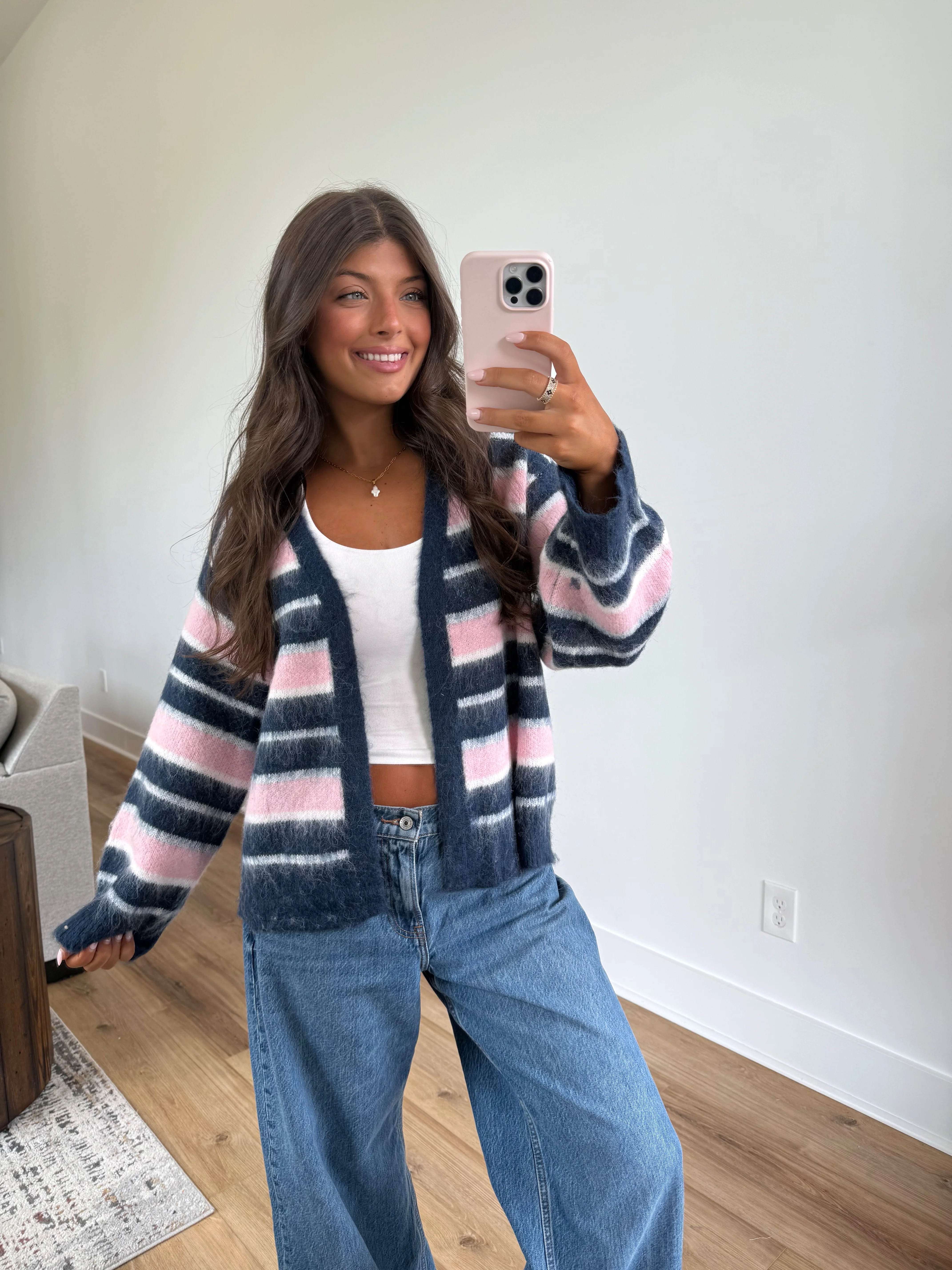 Blush Navy Cozy Cardigan - Image 2