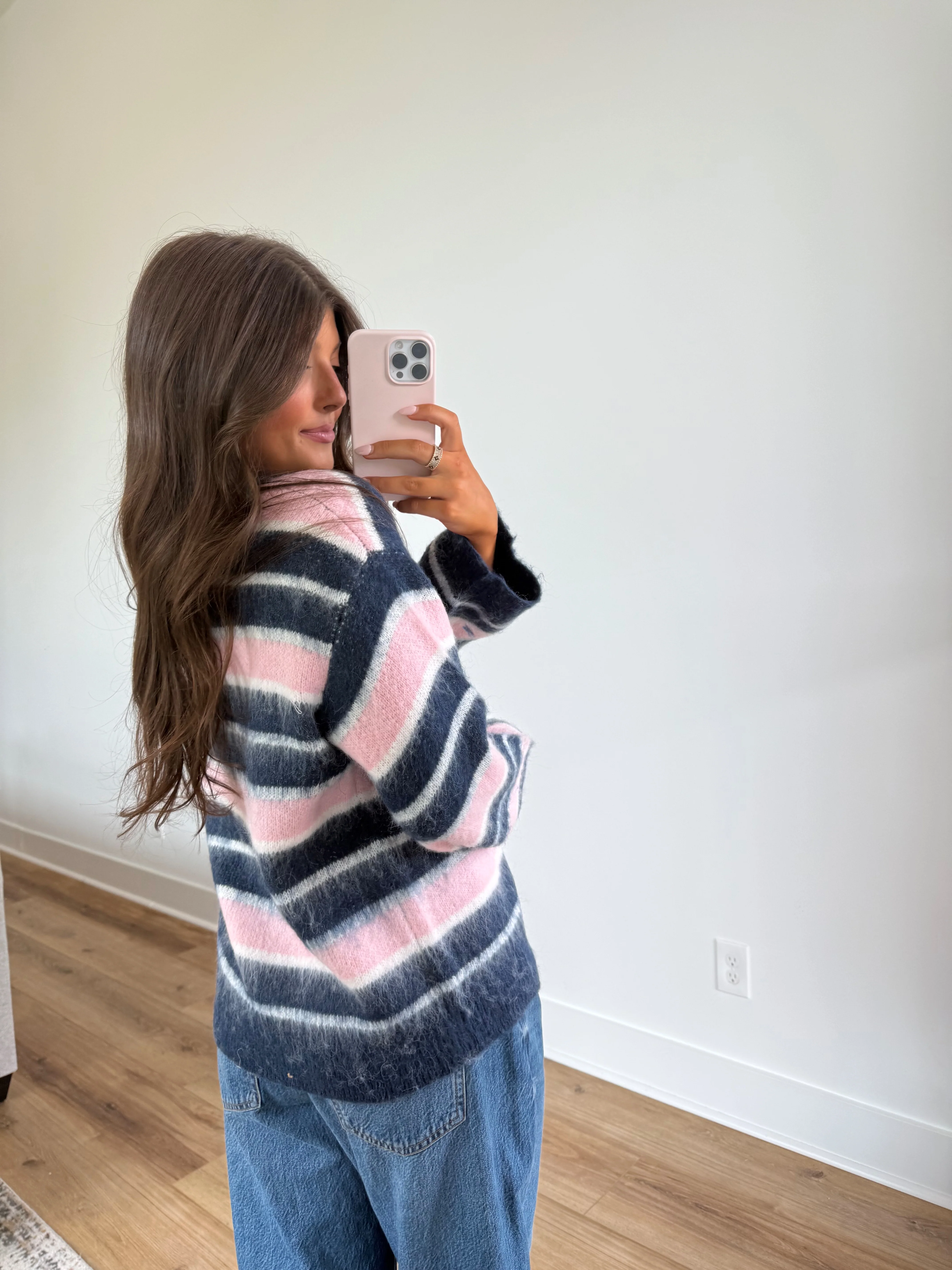 Blush Navy Cozy Cardigan - Image 3