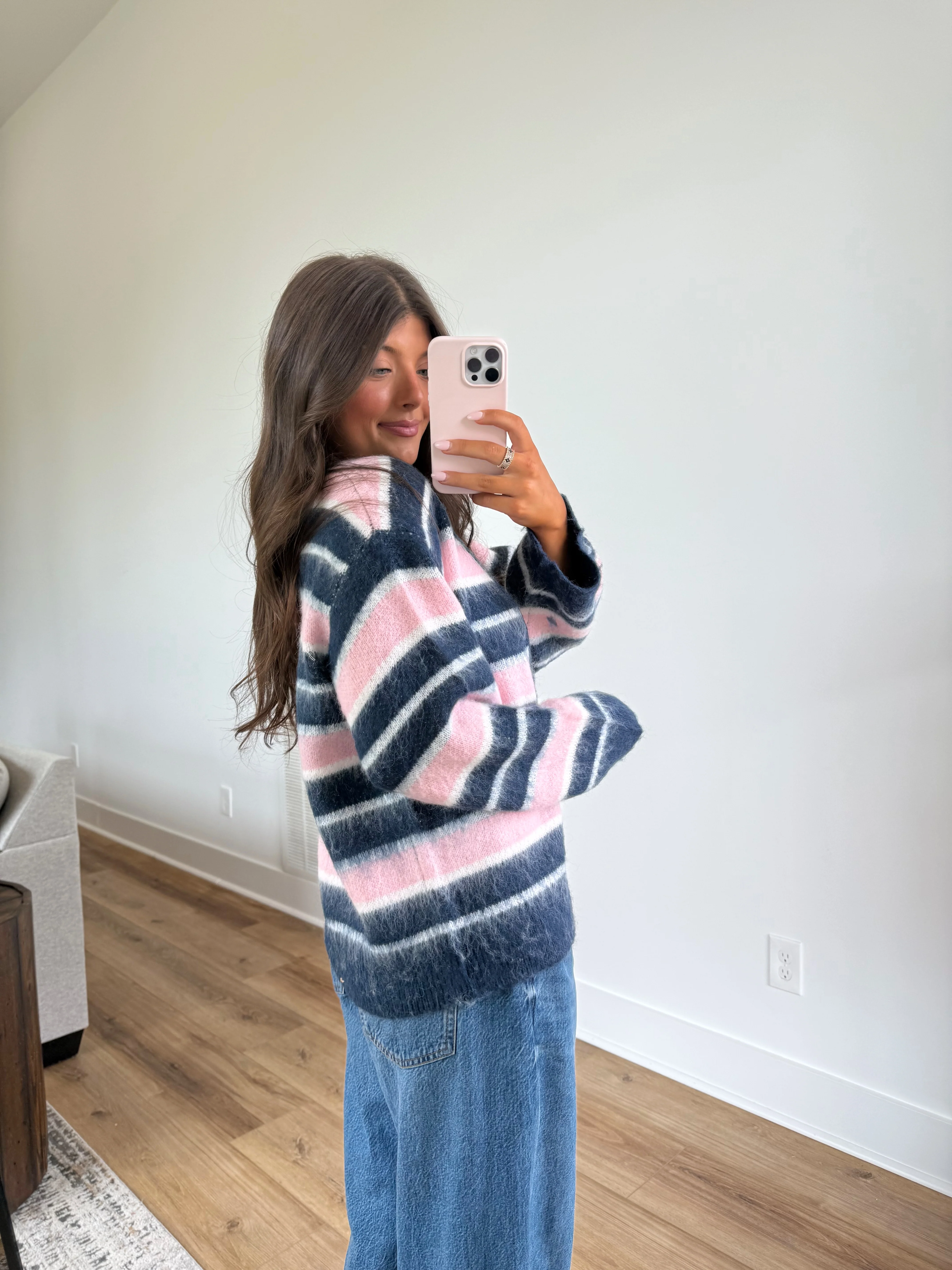 Blush Navy Cozy Cardigan - Image 4