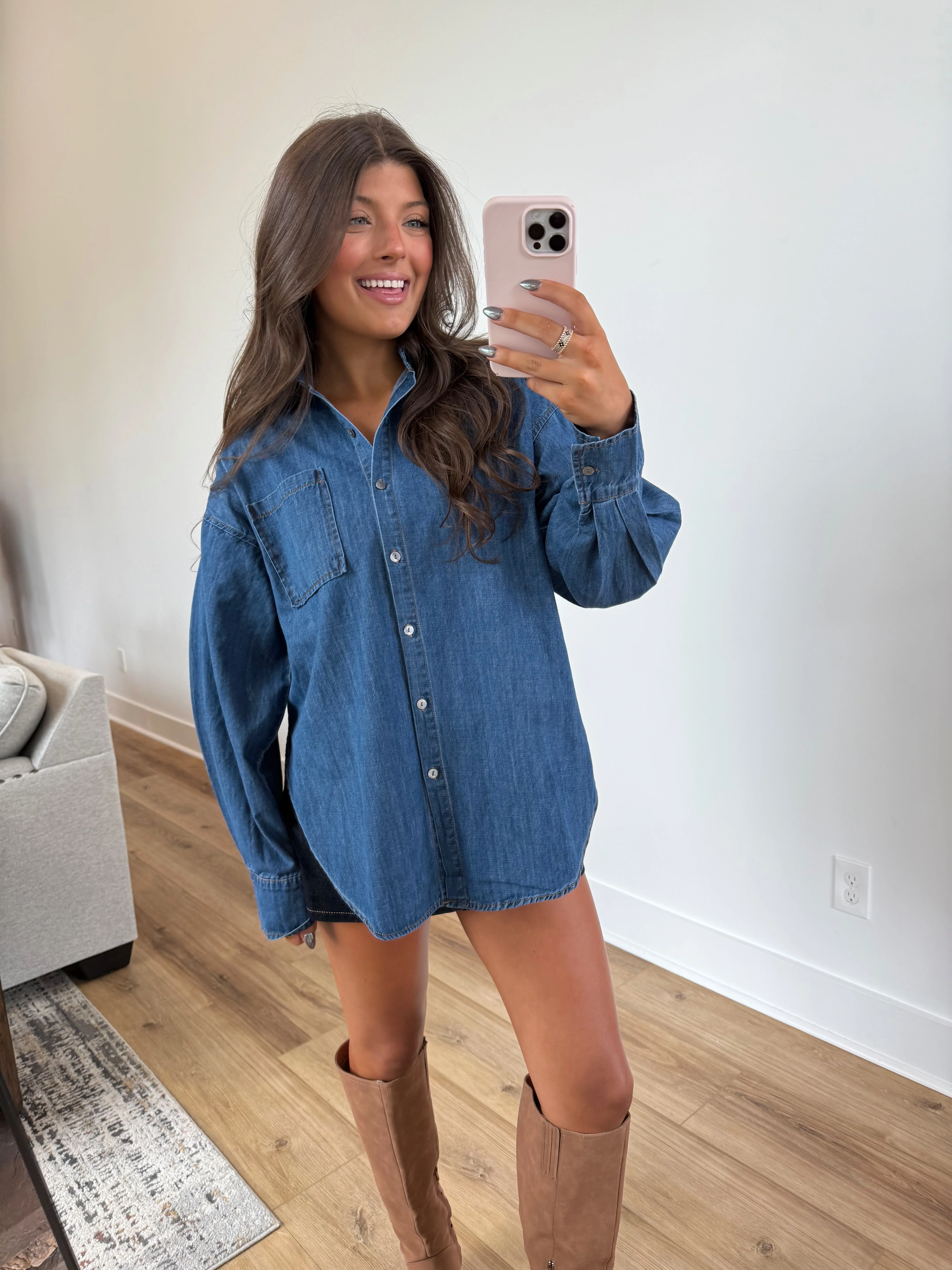 Boyfriend Denim Shirt - Image 2
