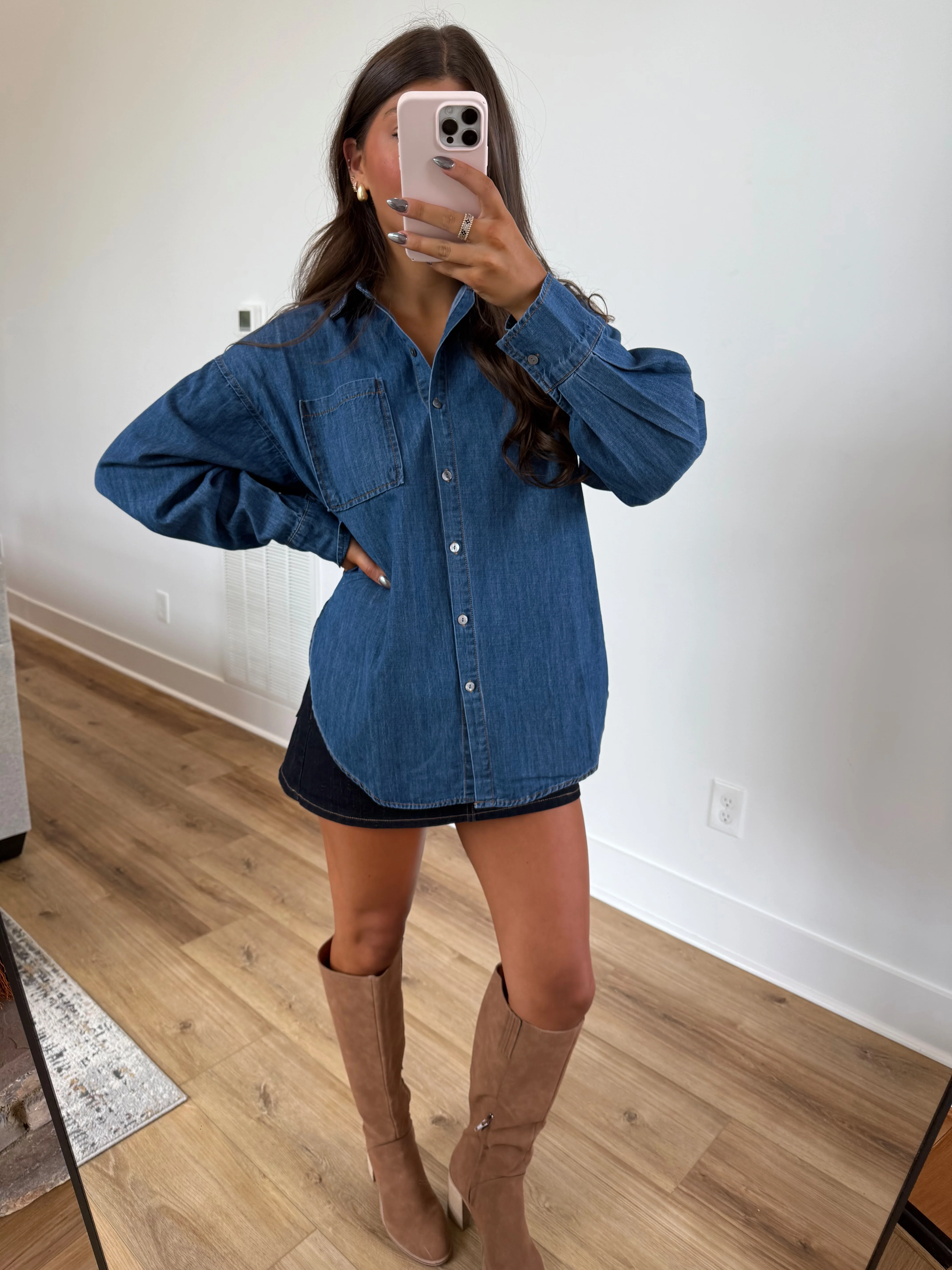 Boyfriend Denim Shirt - Image 4