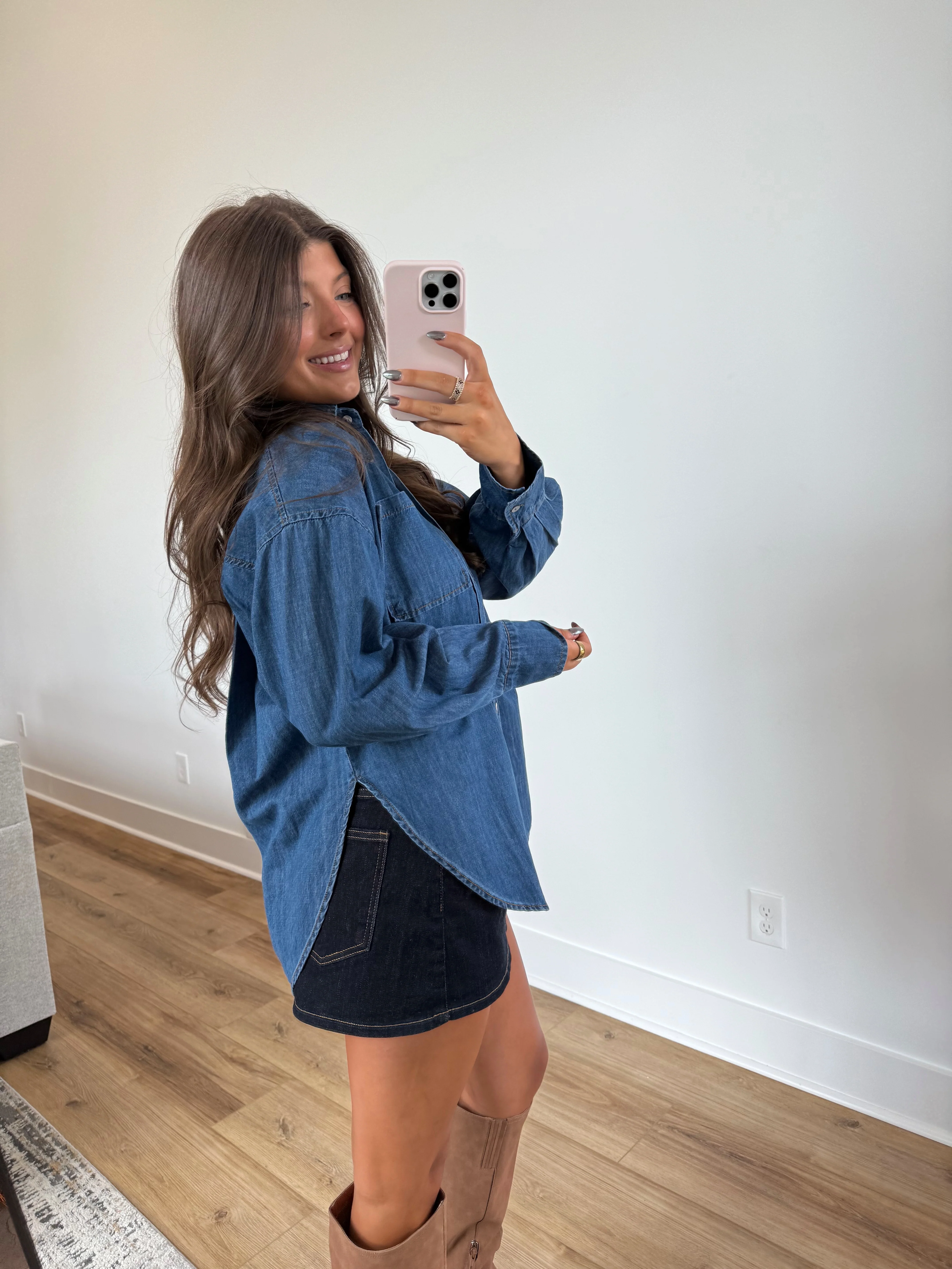 Boyfriend Denim Shirt - Image 5