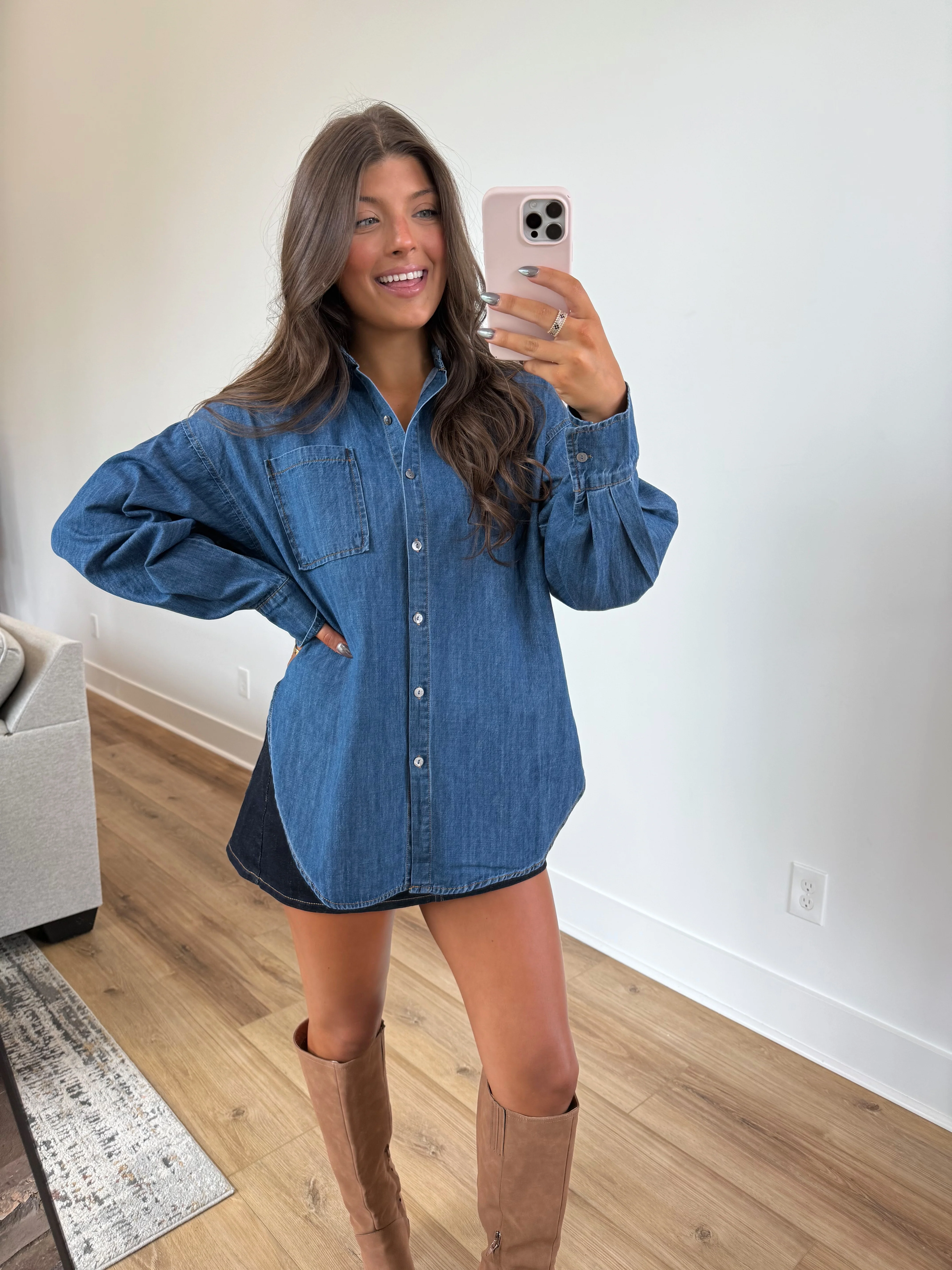 Boyfriend Denim Shirt - Image 6