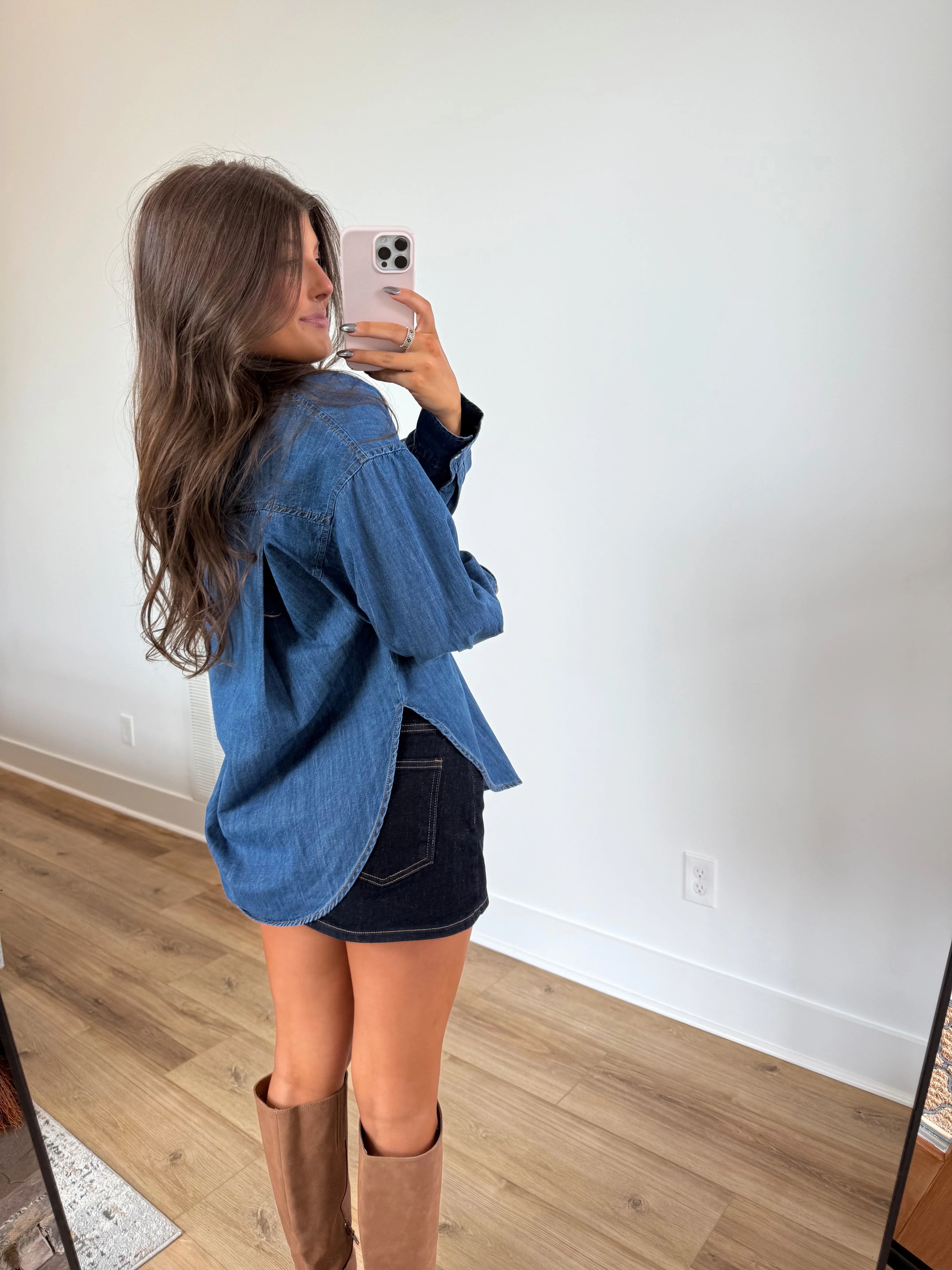 Boyfriend Denim Shirt - Image 7