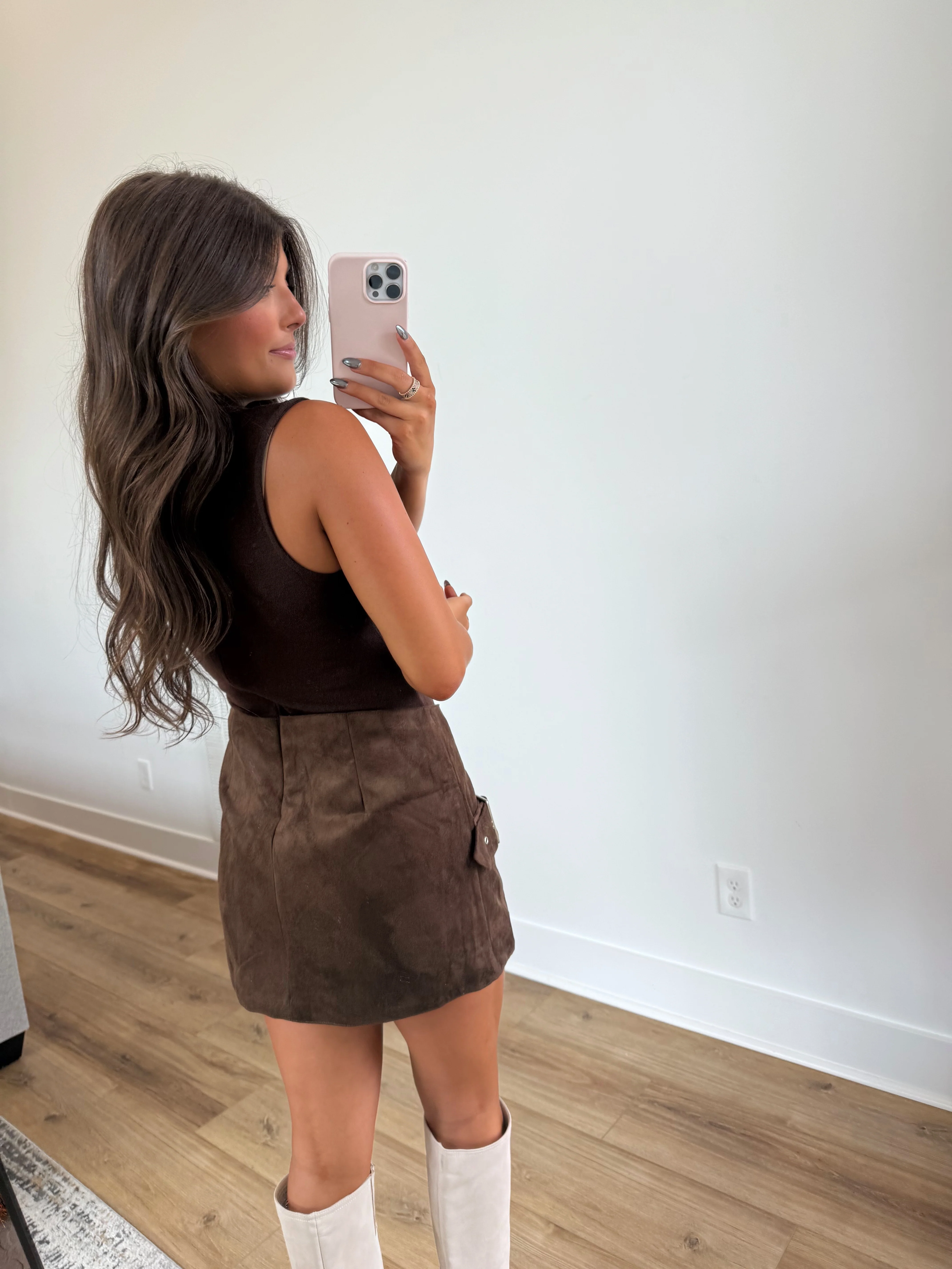 Brown Belted Wrap Romper - Image 4
