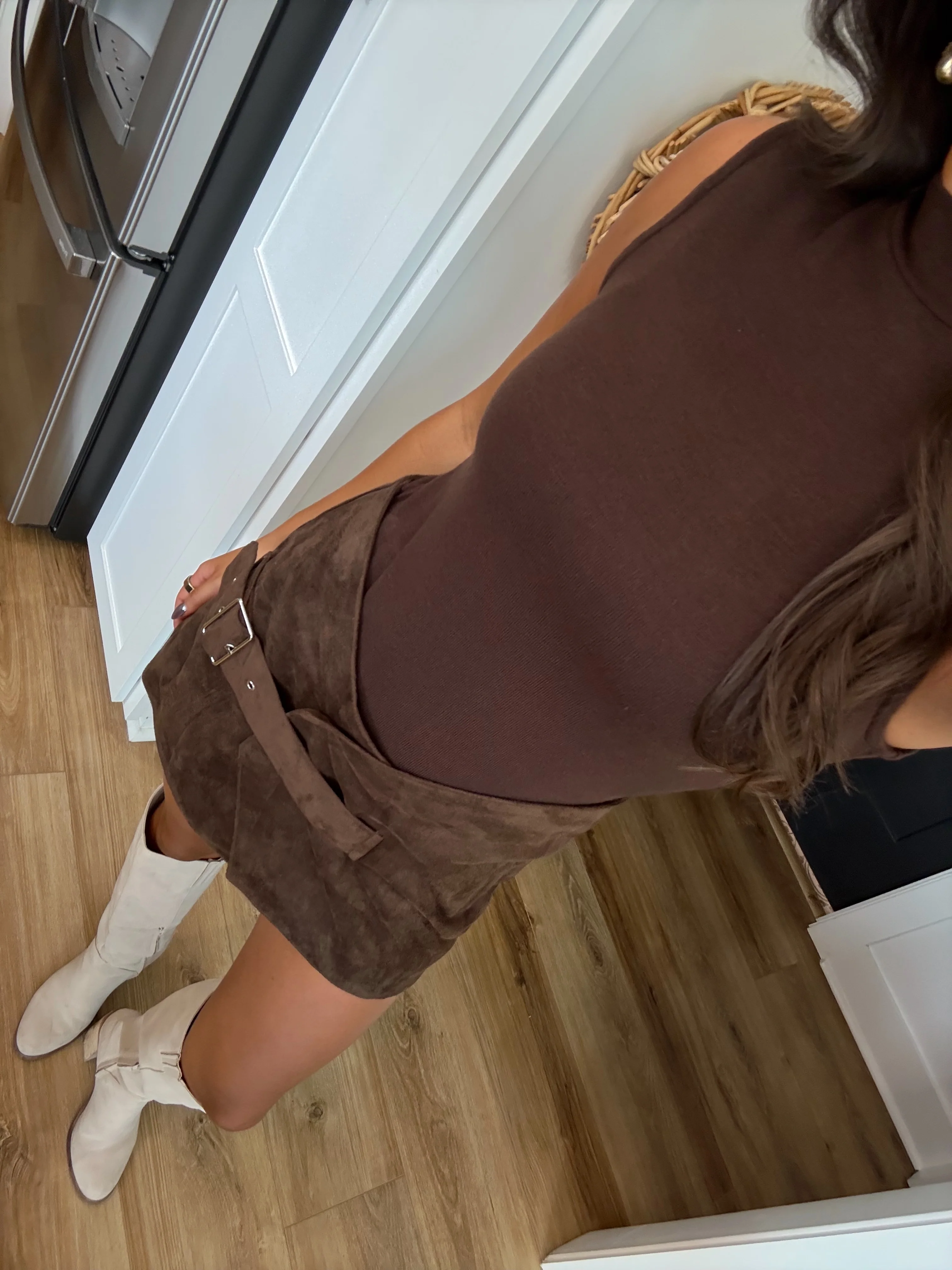 Brown Belted Wrap Romper - Image 6