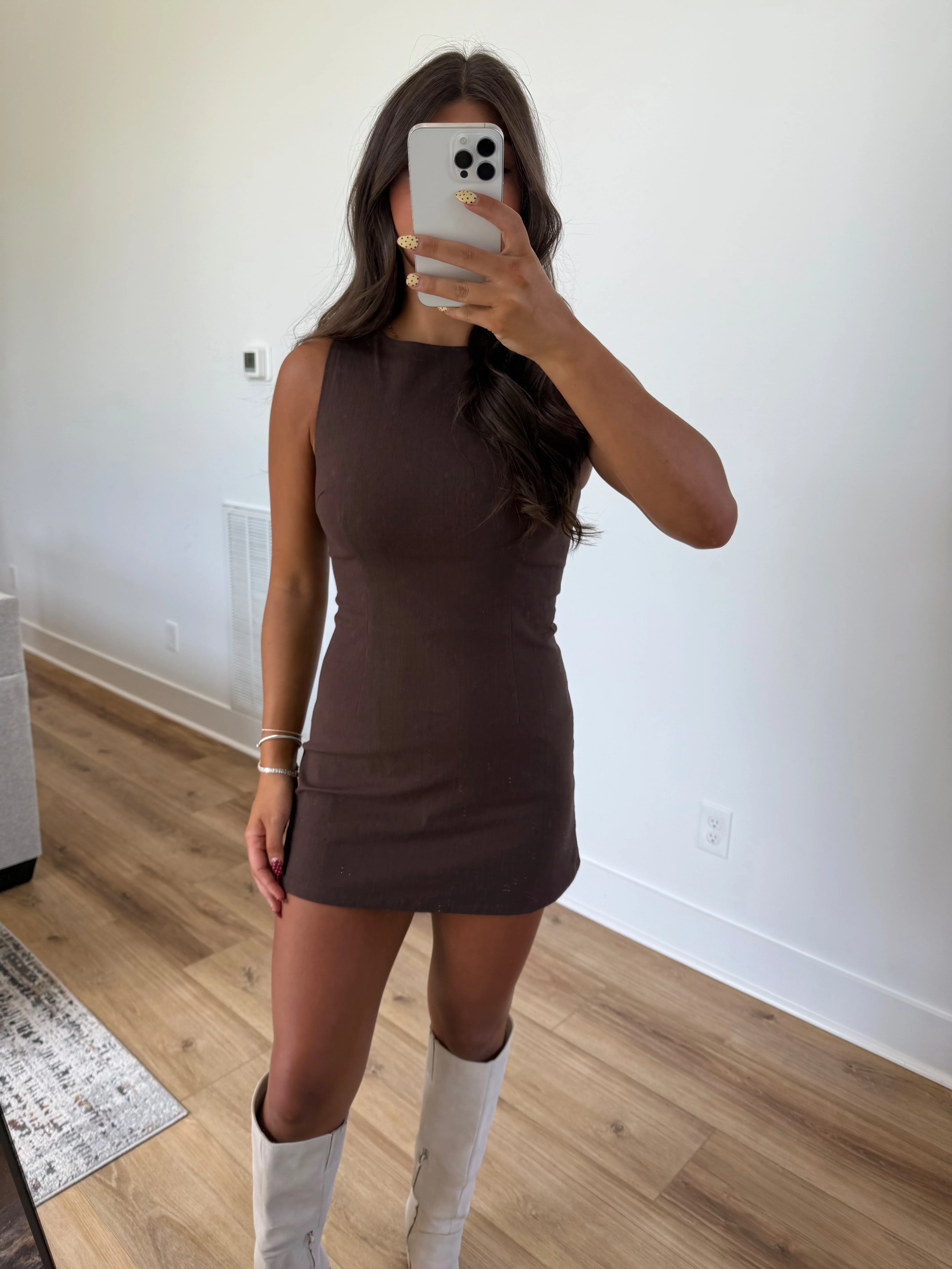 Brown Boatneck Romper - Image 5