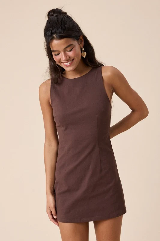 Brown Boatneck Romper - Image 6