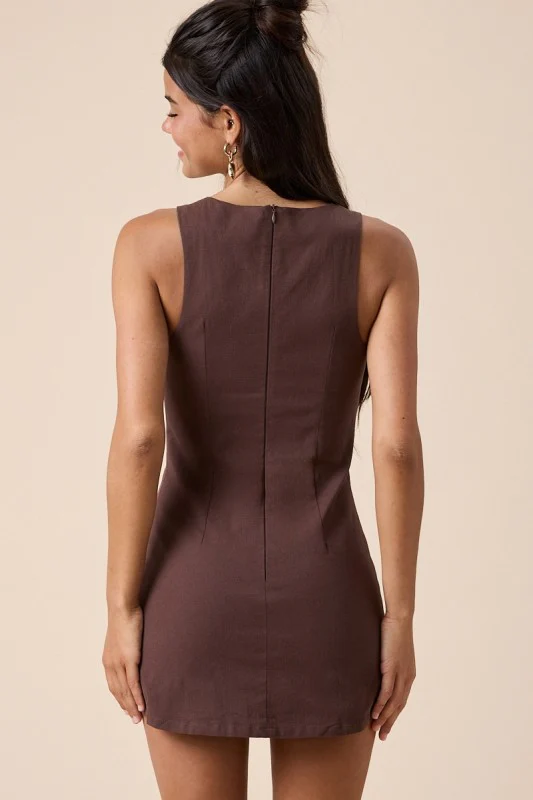 Brown Boatneck Romper - Image 7