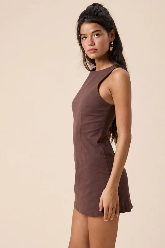 Brown Boatneck Romper - Image 8