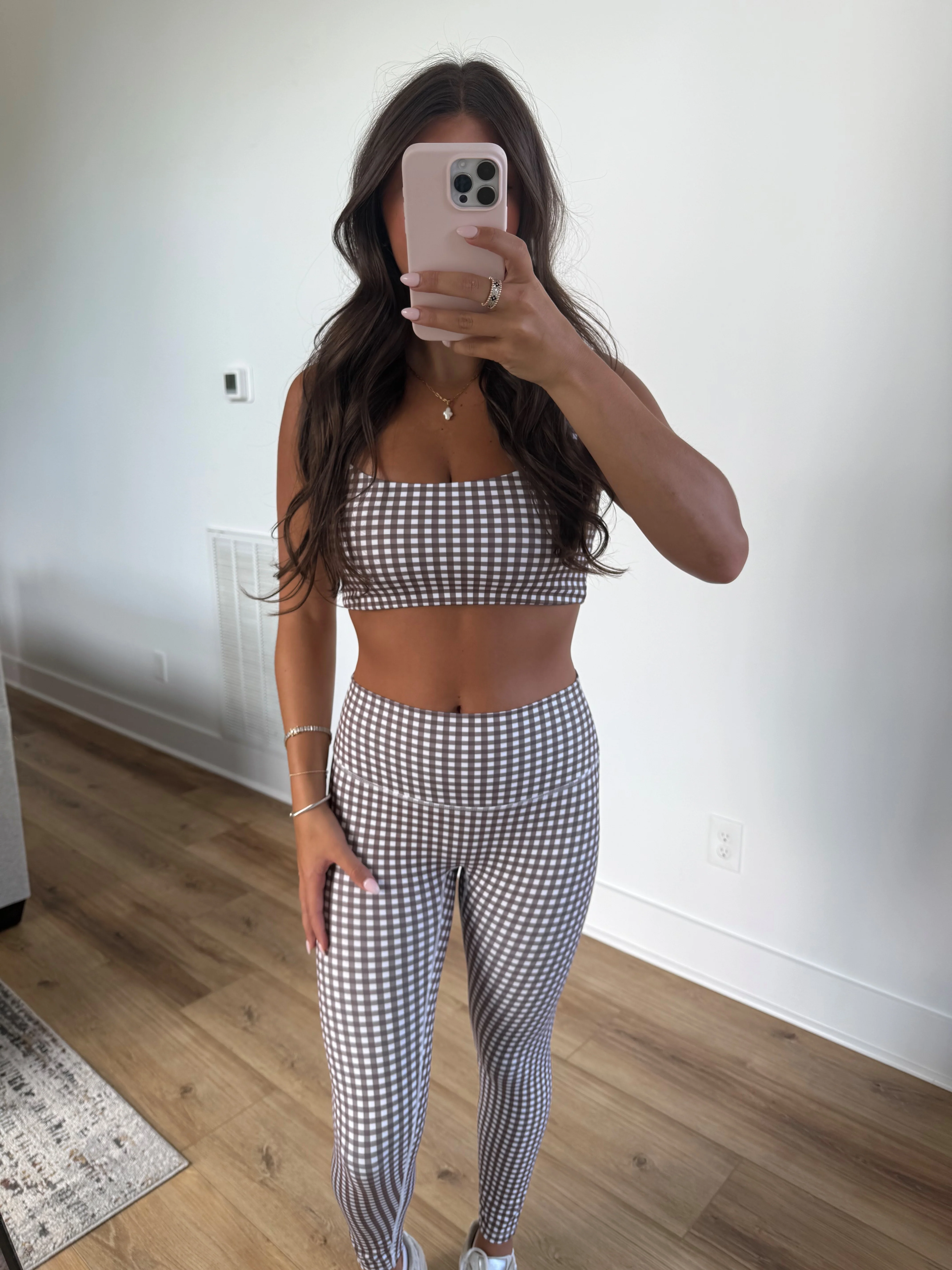 Brown Gingham Scrunched Bra - Image 5