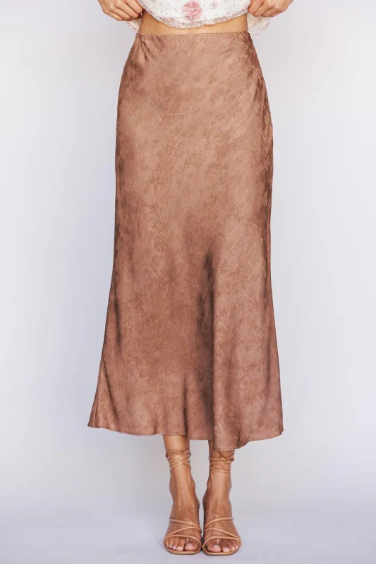 Brown Satin Floral Midi - Image 5